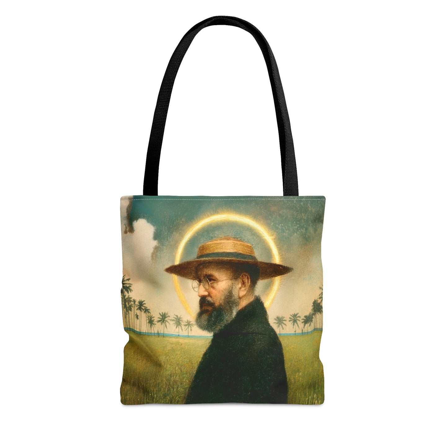 Saint Damien of Molokai Tote Bag - Large Medium Small Faith Art Bag - Catholic Faith Purse - Double Sided