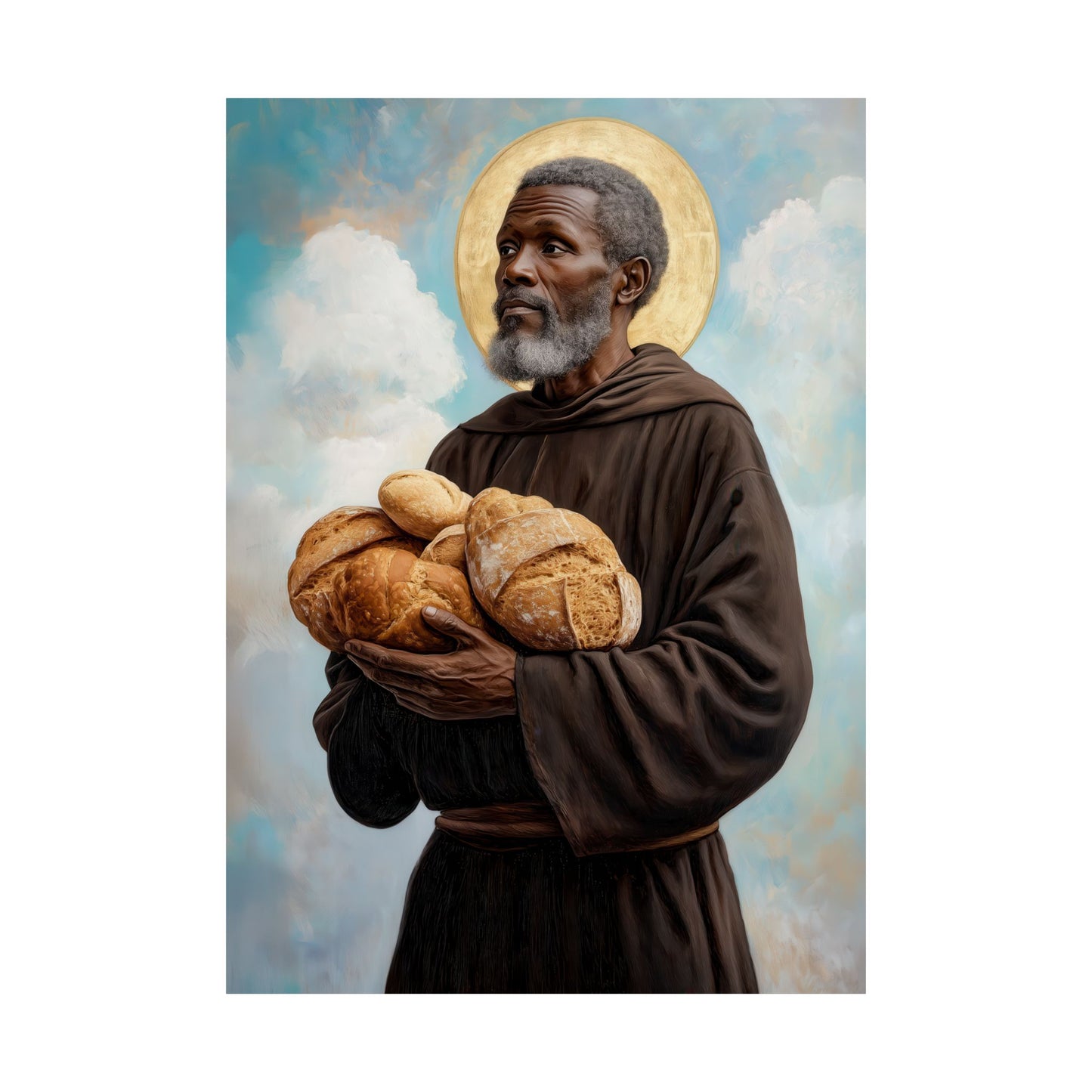 Saint Benedict the Moor  - Sanctified Souls Print - Multiple Sizes - Premium Matte Vertical Posters - Catholic Fine Art Print