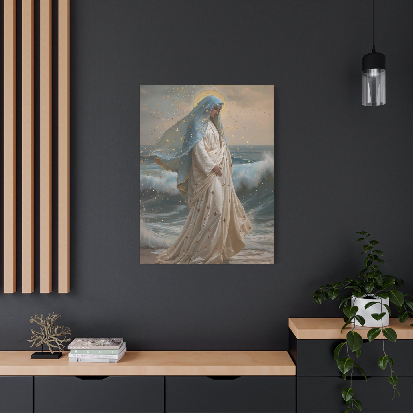 Ocean's Embrace - Devotion to Our Lady - Musseum Wrapped Canvas - Sanctified Souls - Religious Art for your Home - Our Lady Star of the Sea
