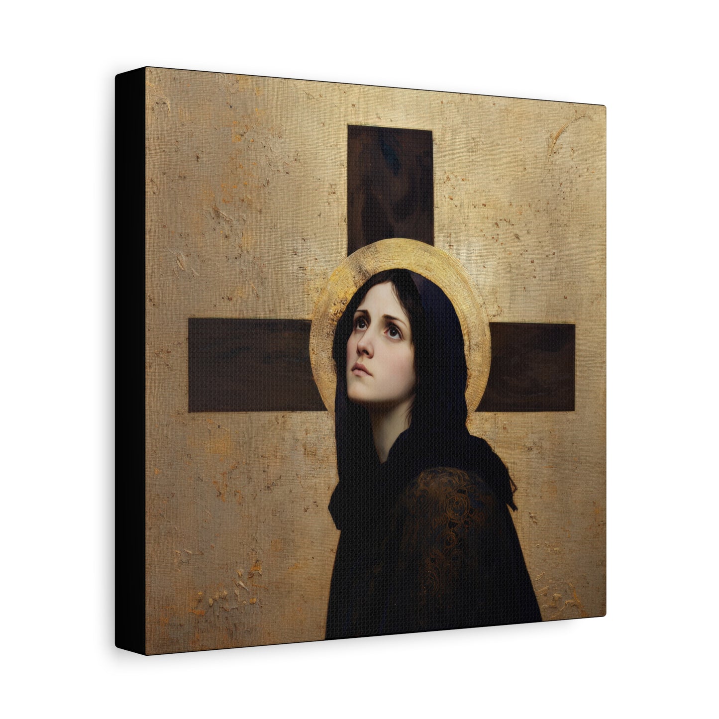 Our Lady of the Cross - Mother Mary  - Our Lady of the Crucifix - Marian Art - Gallery Wrapped Canvas - Print - Catholic Art Print