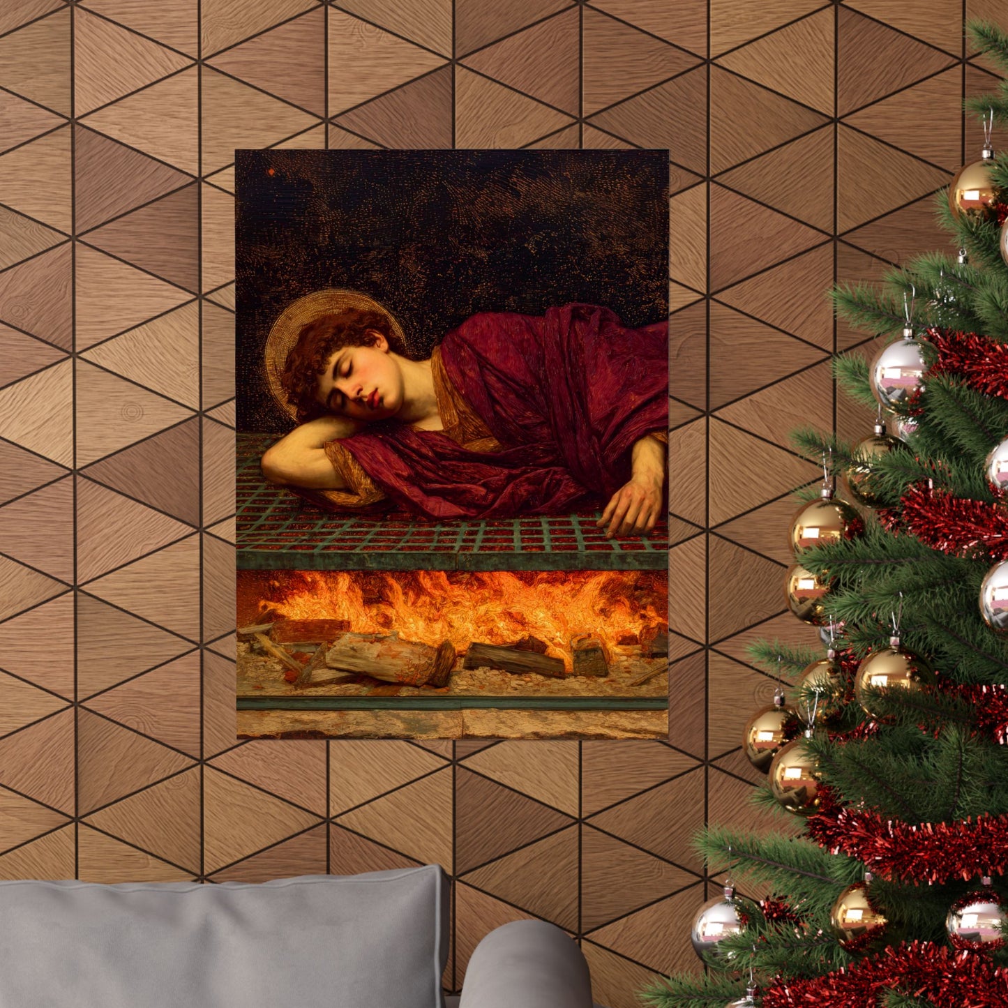 Saint Lawrence  - Sanctified Souls Print - Multiple Sizes - Premium Posters - Catholic Art - Christian Home Decor Artwork
