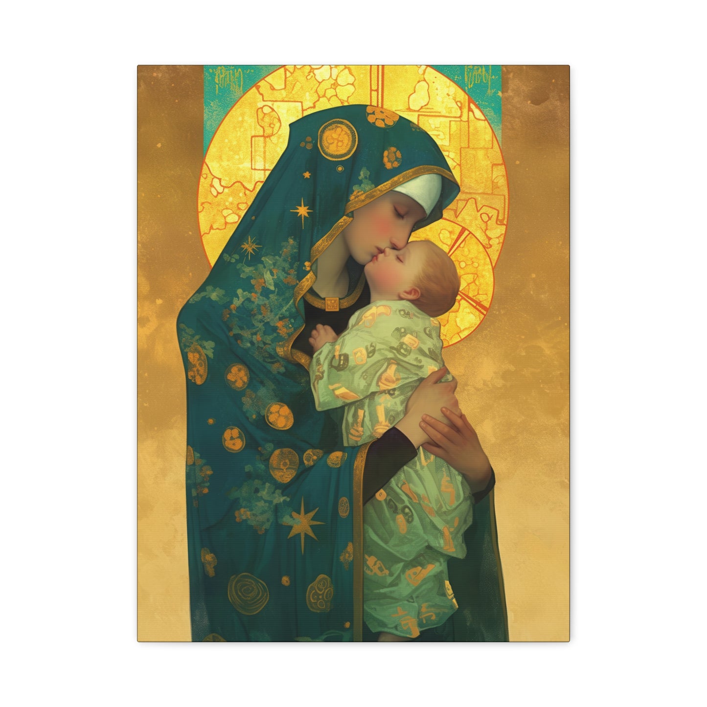 Peaceful Refuge - Mary and the Christ Child - Museum Wrapped Canvas - Print - Religious Art for your Home - Catholic Saint Art