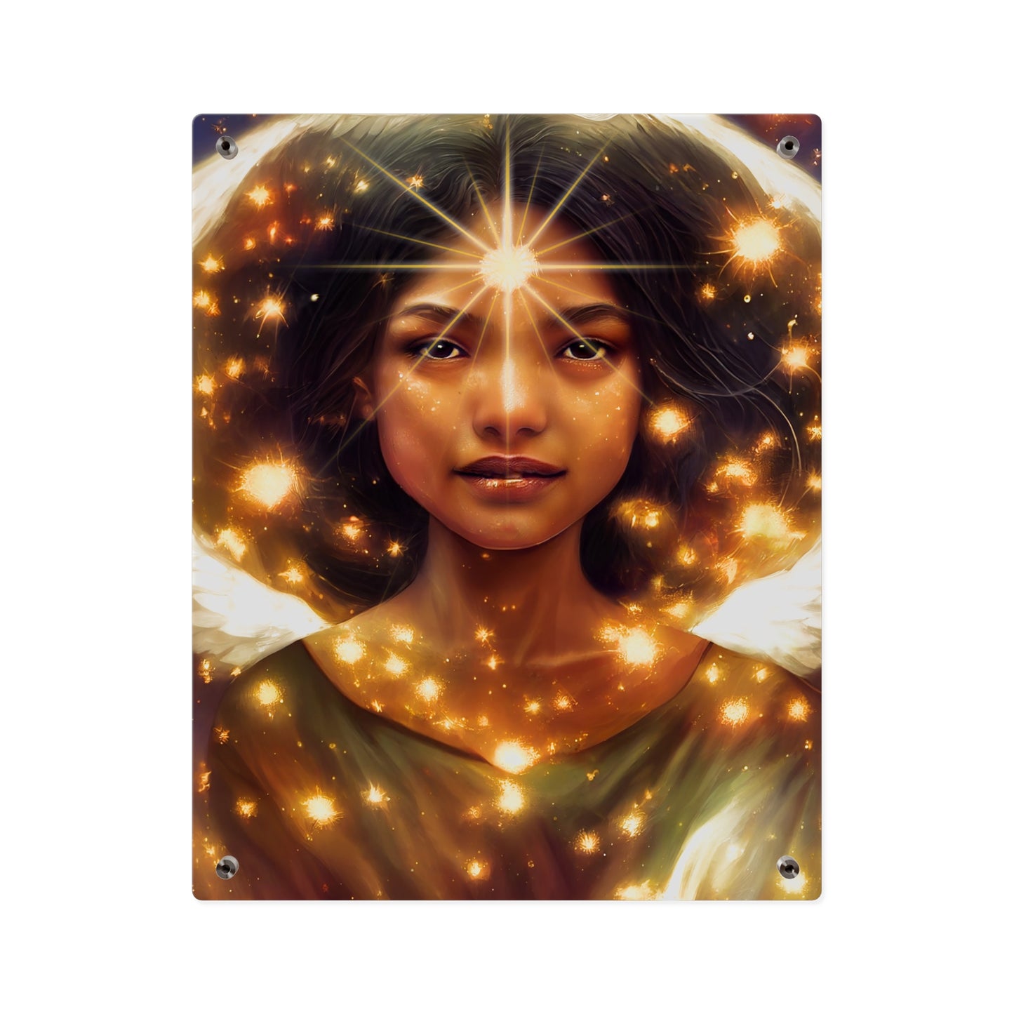 Uriel Acrylic Wall Art Panel - Ready to Hang Acrylic Print - Guardian Angel Art - Divine Magic Angel Oracle Art - Spiritual based work