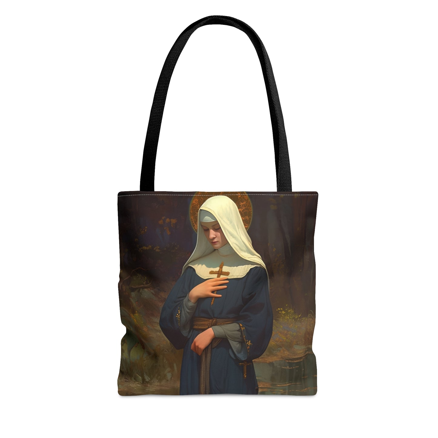 Saint Modwenna Tote Bag - Large Medium Small Faith Art Bag - Catholic Faith Purse - Religious Carry All Reusable - Gifts for Catholics