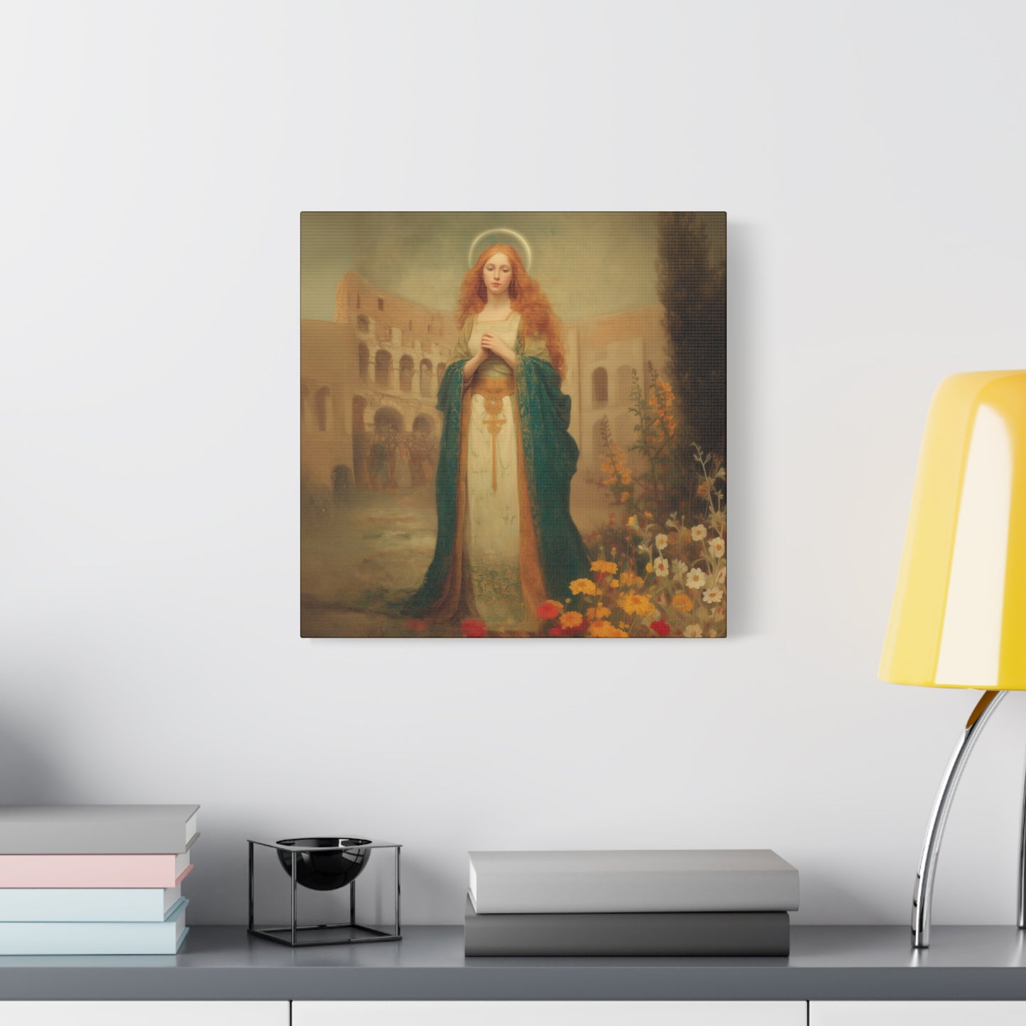 Saint Justina - Multiple Sizes - Catholic Home art - Museum Wrapped Canvas - Sanctified Souls Print - Catholic Martyr Art