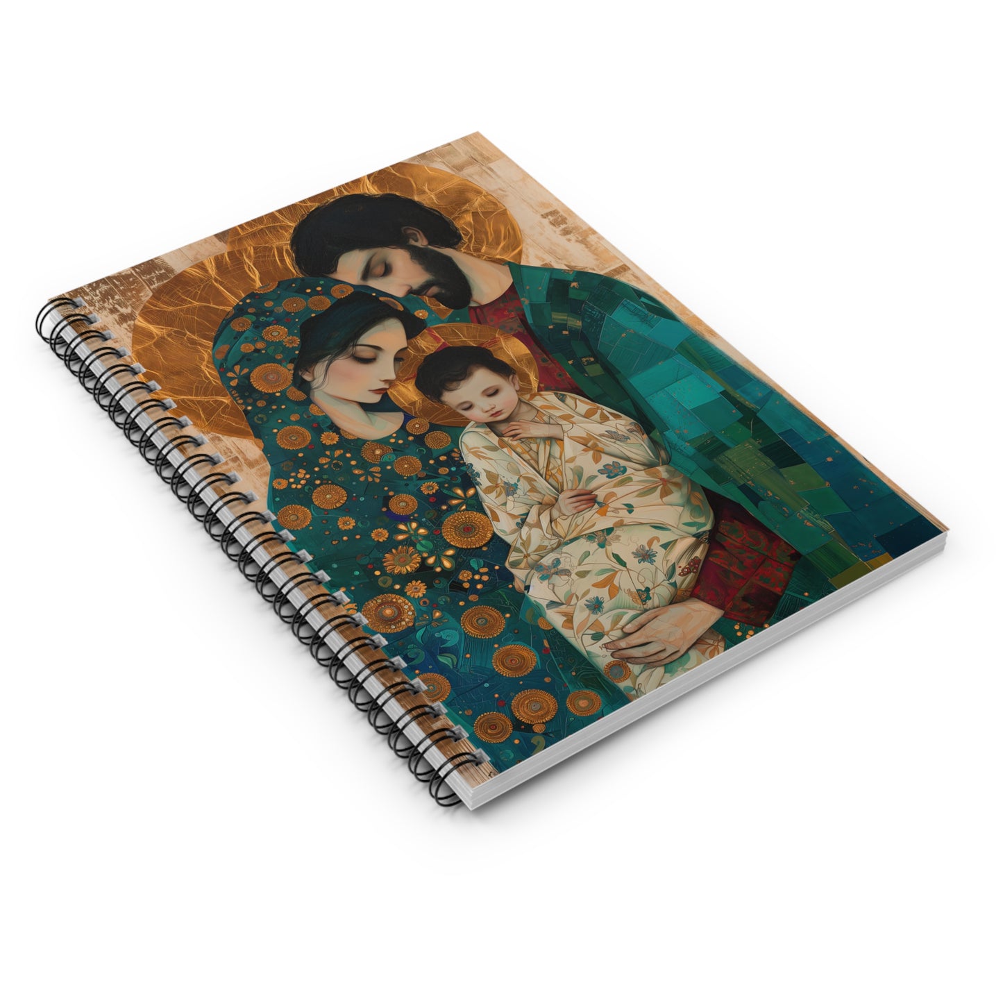 Sacred Love- The Holy Family Portrait Spiral Journal - Sanctified Souls Art - Religious Based Notebook - Spiral Notebook - Ruled Line
