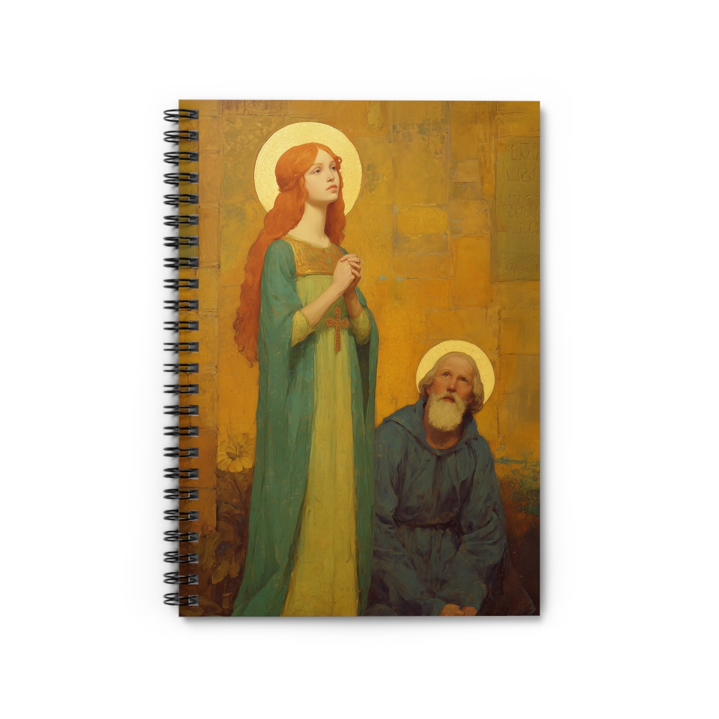 Saints Cyprian and Justina - Sanctified Souls Art - Religious Based Notebook - Spiral Notebook - Prayer journal - Martyr Art