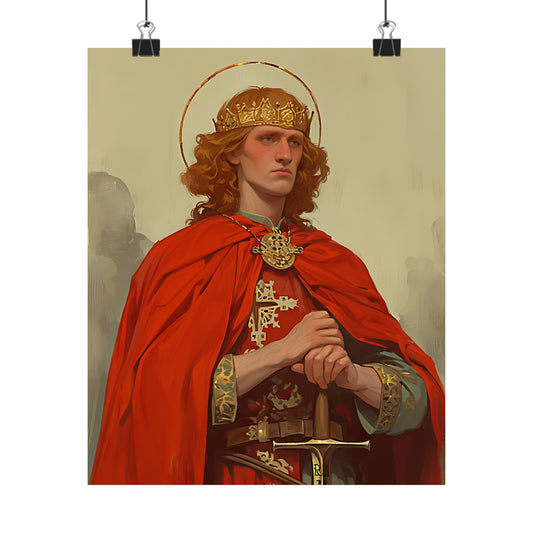 Saint Edward the Martyr - Sanctified Souls Print - Multiple Sizes - Premium Matte Vertical Posters - Catholic Saint Art - Home Decor