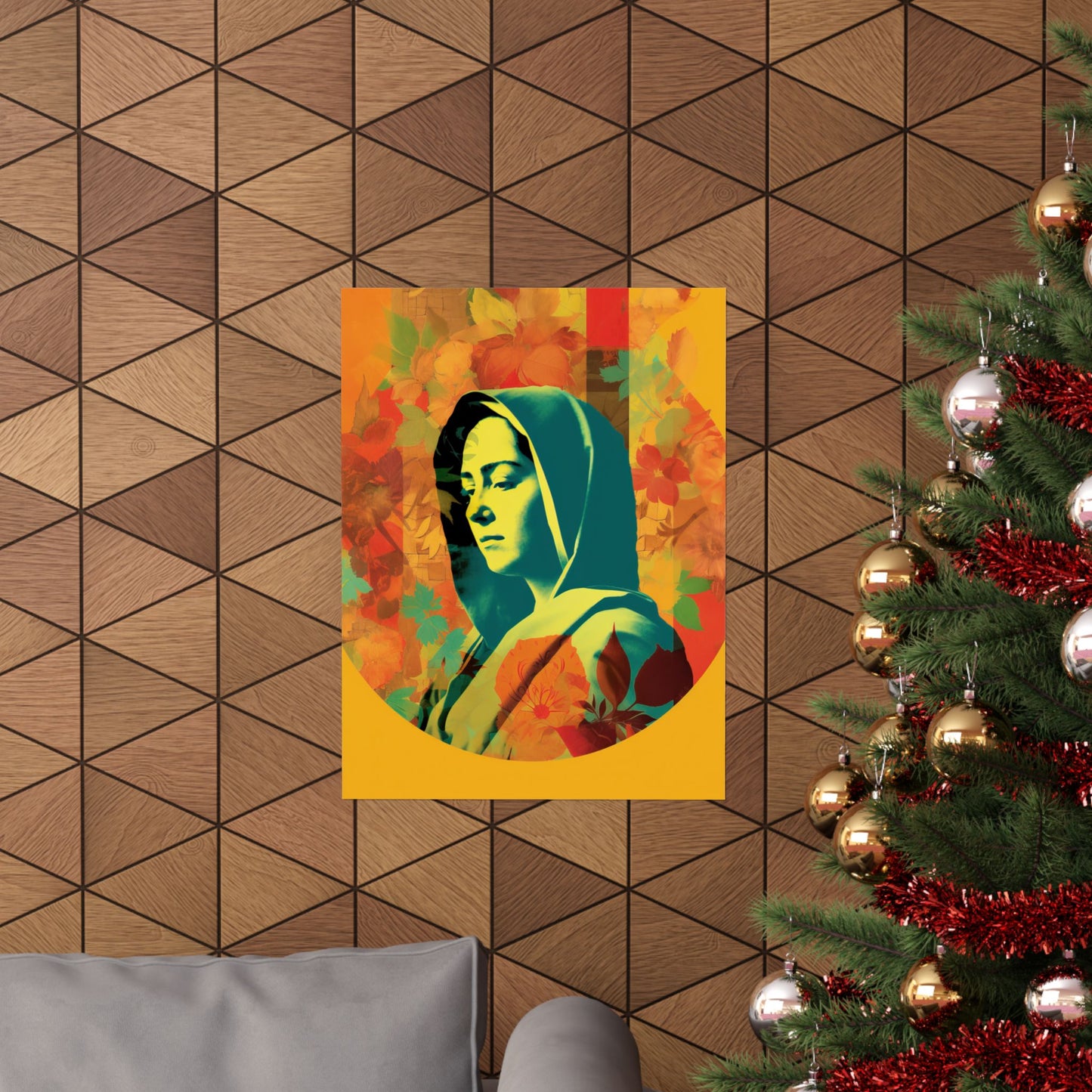 Mary The Blessed Virgin - Sanctified Souls Print - Multiple Sizes - Premium Matte Vertical Poster - Pop Surreal Lowbrow Art Style