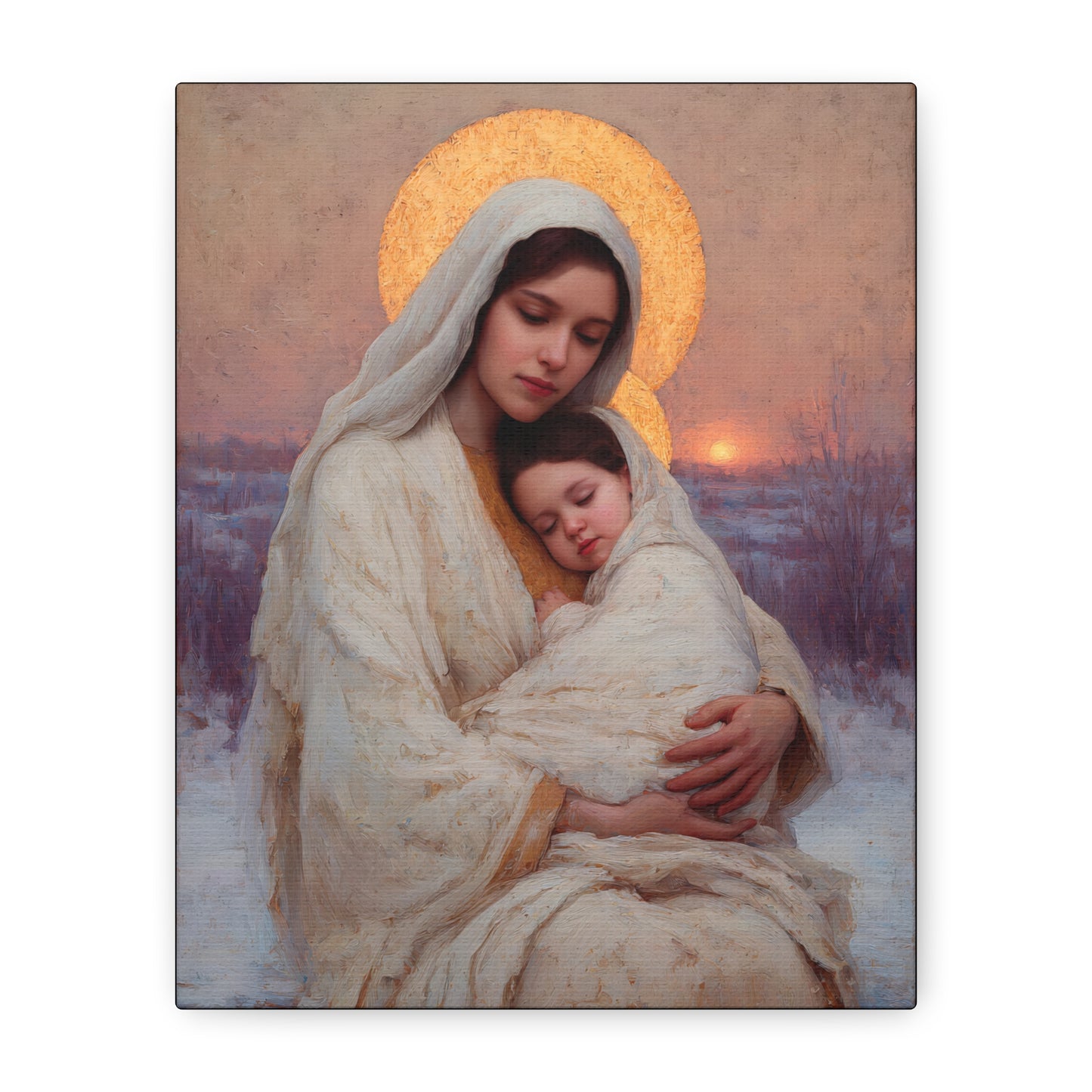 The Love That Stays - Mother Mary and the Christ Child - Gallery Wrapped Canvas - Print - Religious Art for your Home - Catholic Art Print