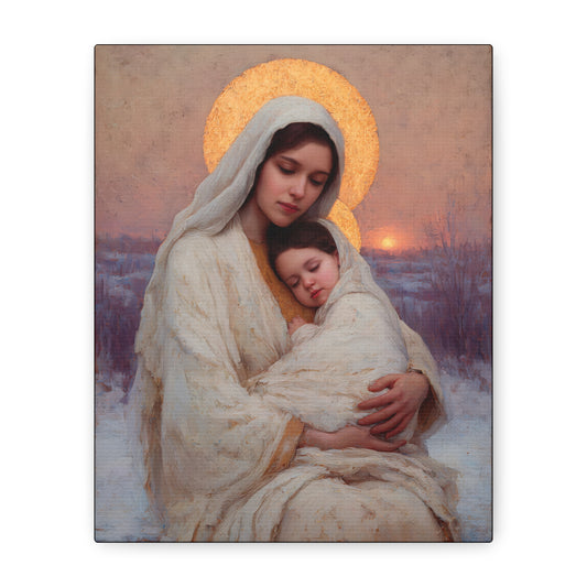 The Love That Stays - Mother Mary and the Christ Child - Gallery Wrapped Canvas - Print - Religious Art for your Home - Catholic Art Print