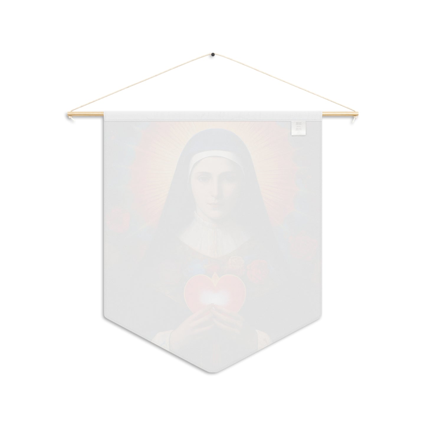 Saint Jane Frances de Chantal Wall Banner / Wall Hanging - Prayer room art - Catholic Home Art - Our Lady of Guadalupe - 18" x 21"