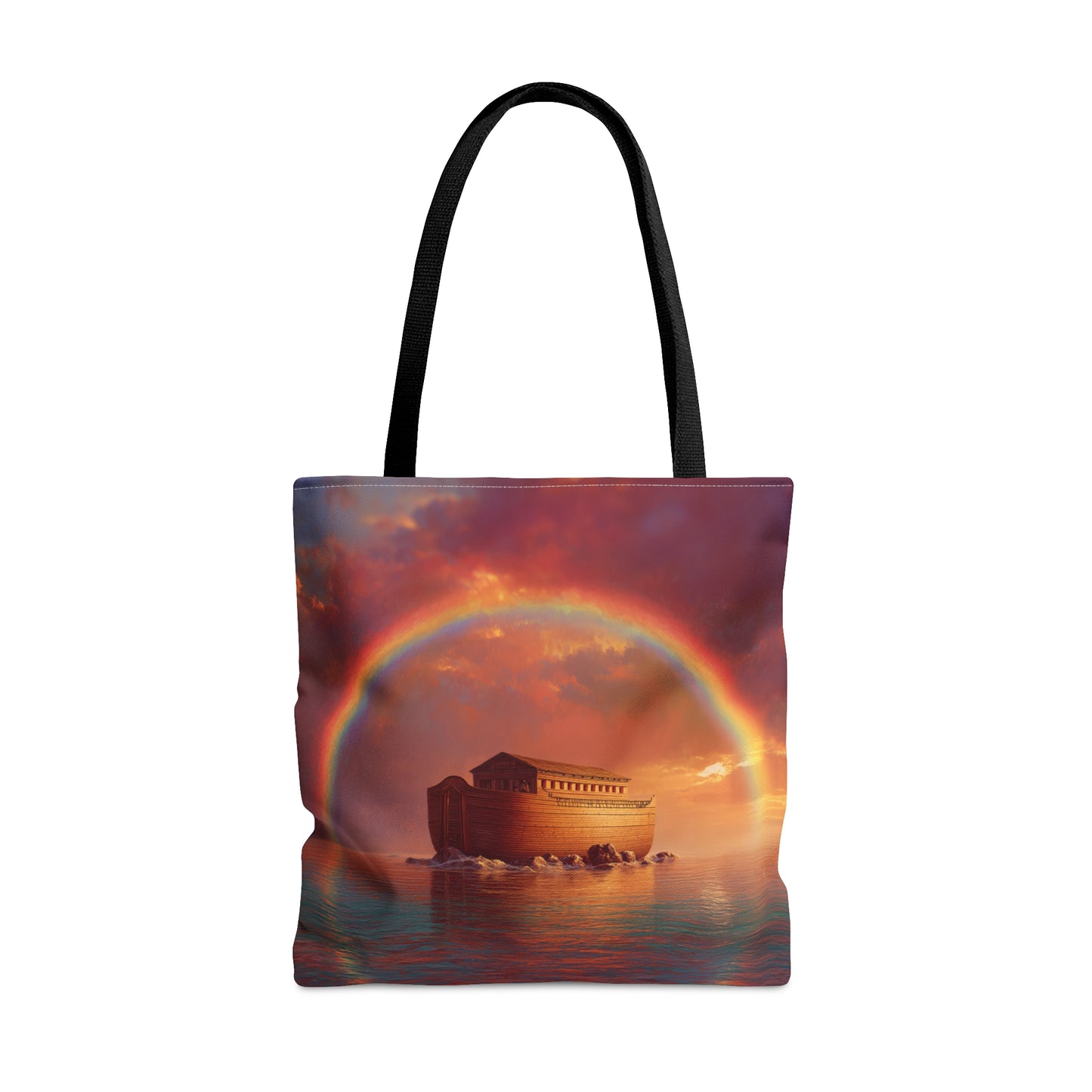 Sheltered Beneath the Covenant Sky - Noah's Ark Tote Bag - Large Medium Small Faith Art Bag - Catholic Faith Purse - Double Sided