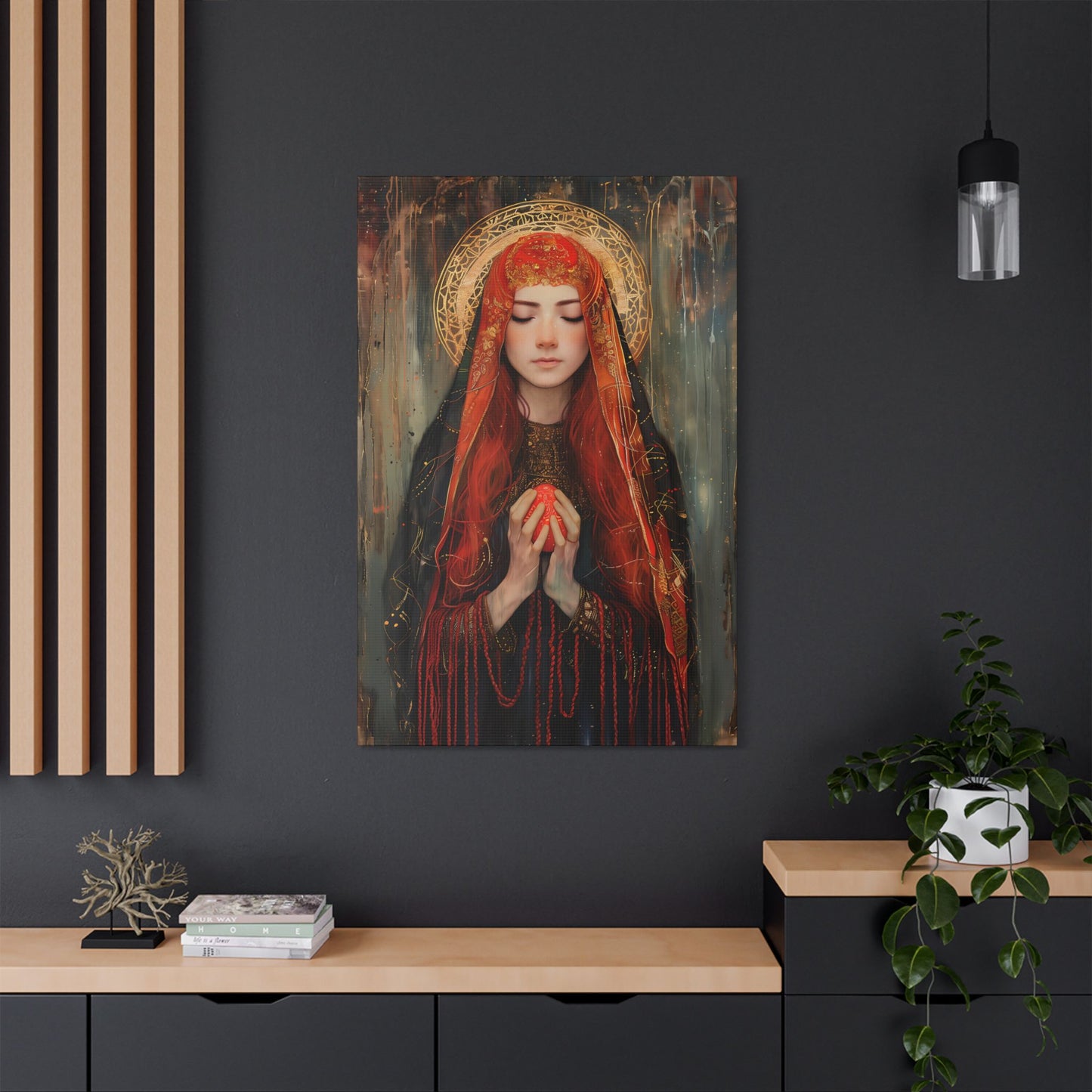 Devotion of Mary Magdalene - Saint Mary Magdalene and the Red Easter Egg - Museum Wrapped Canvas - Print - Religious Art for your Home