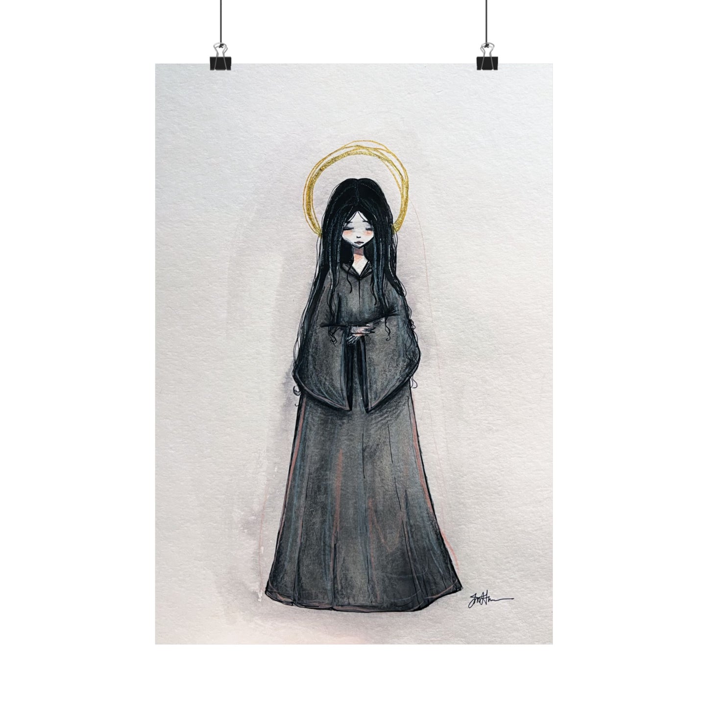 Blessed Mary Magdalen Kiota Hand-Drawn Catholic Art Print | Martyrs of Japan Devotional Wall Art | Sanctified Solocosmo Religious Poster