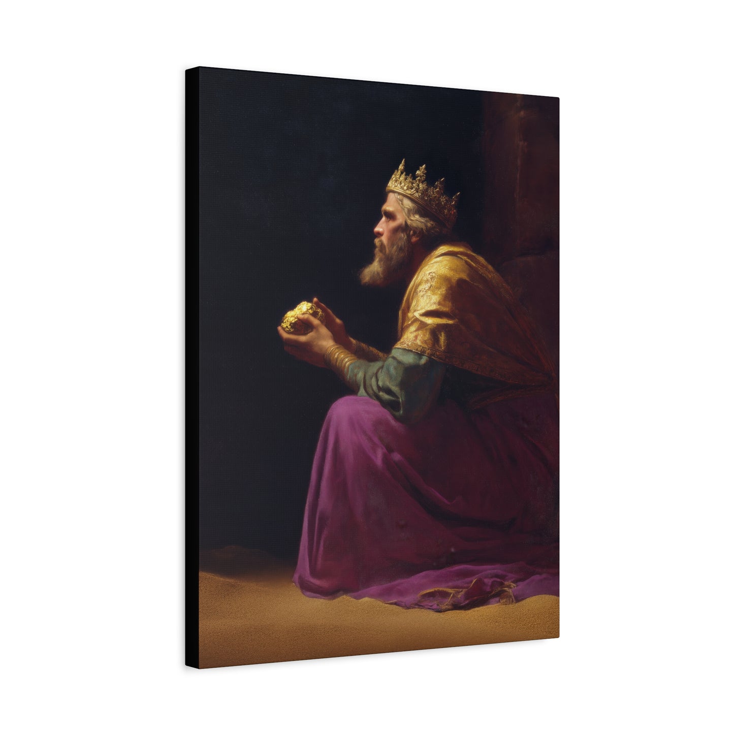 Melchior and the Gift Fit for a King - 3 Wise Men - Gallery Wrapped Canvas - Print - Religious Art for your Home - Catholic