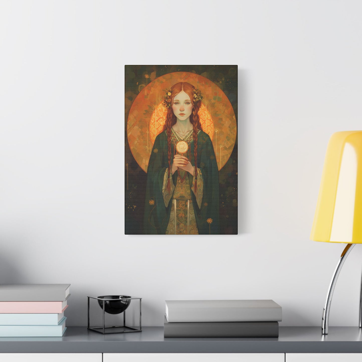 Saint Brigid of Ireland Canvas Print - Multiple Sizes - Catholic Home art - Museum Wrapped Canvas - Sanctified Souls Print