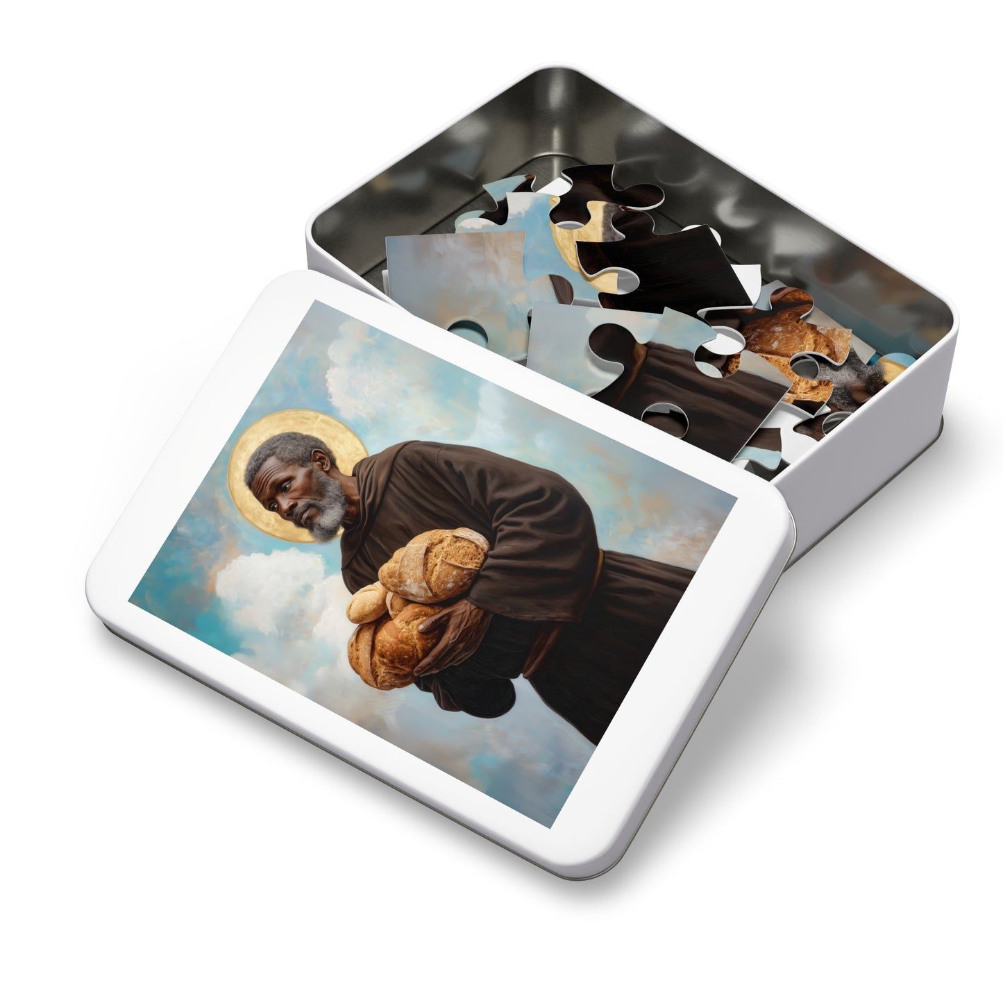 Saint Benedict the Moor - Puzzle and Keepsake Tin - Religious Jigsaw Puzzle (30, 110, 252, 500,1000-Piece) - Religious Puzzle