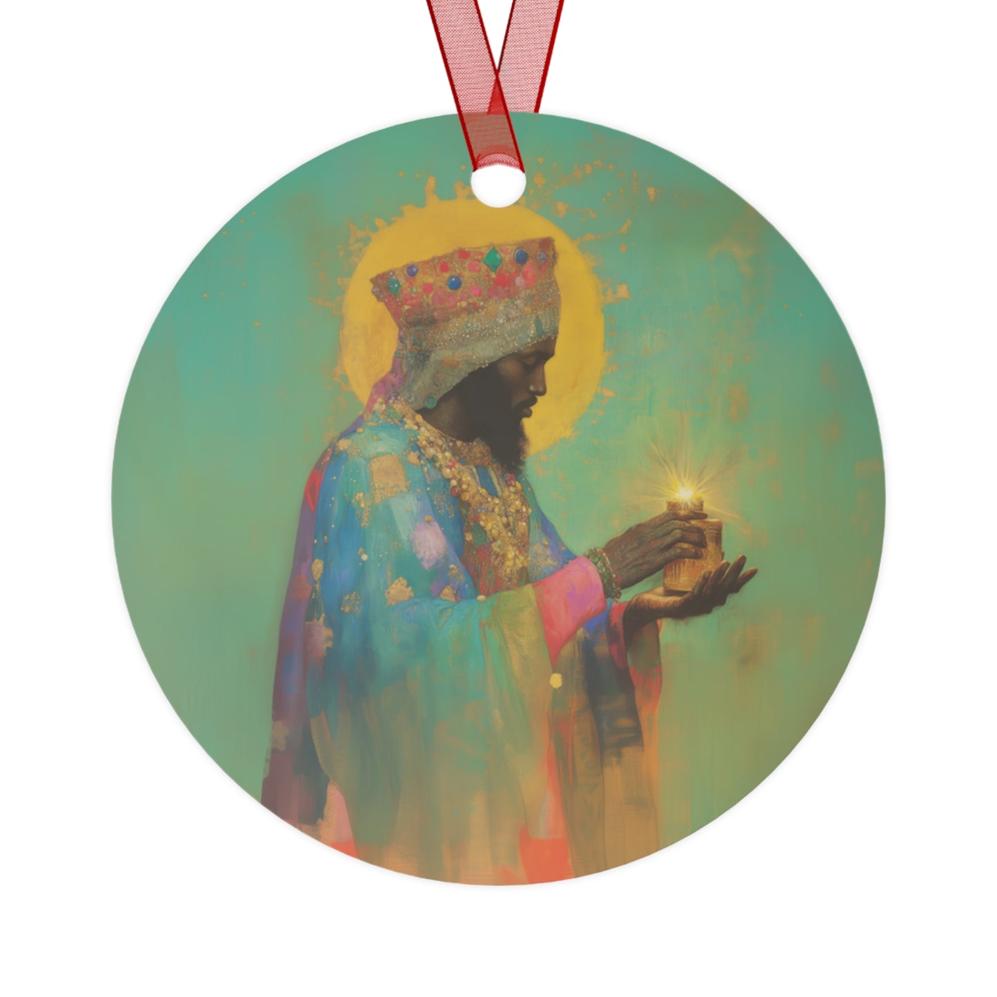 Balthazar and the Gift of Foretold Sorrow - 3 Wise Men Metal Ornament - Religious Holiday Christmas Ornament and Keepsake - Prayer Ornament