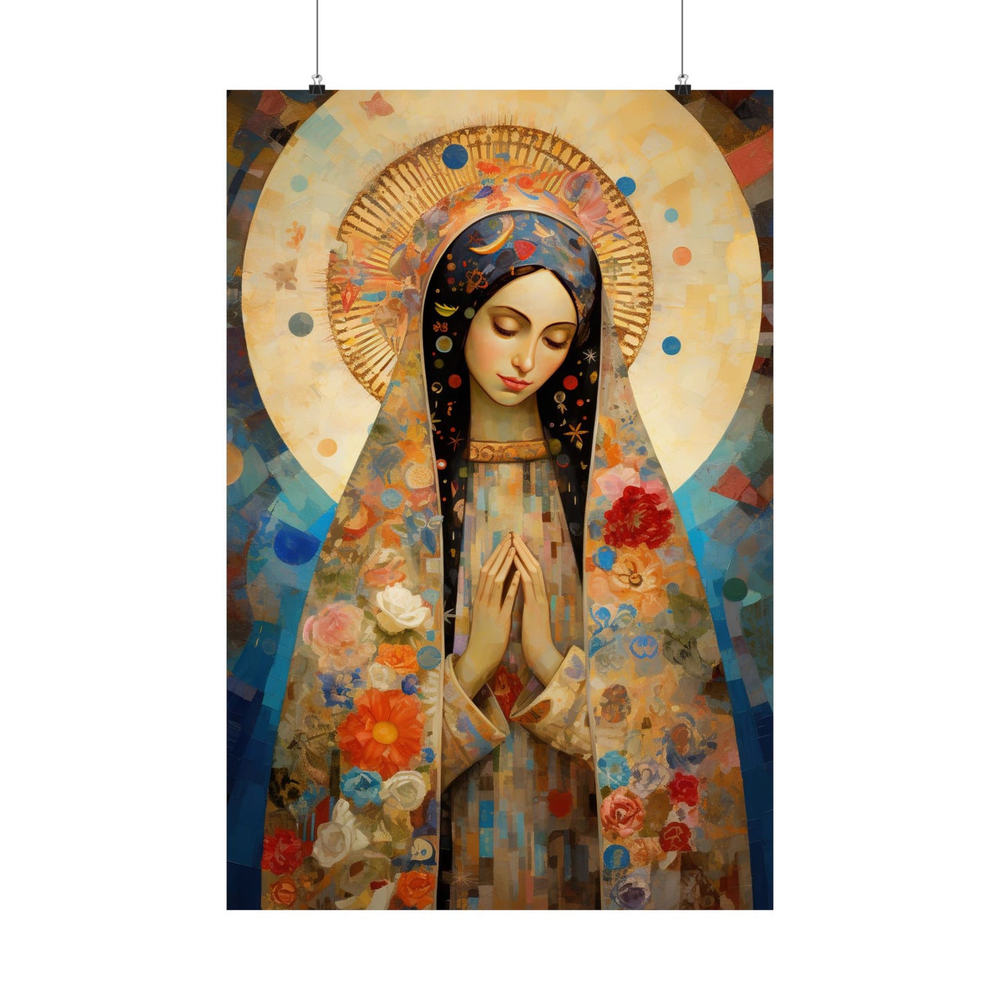 Lady of Guadalupe Icon of Love - Sanctified Souls Print - Multiple Sizes - Premium Matte Vertical Posters
