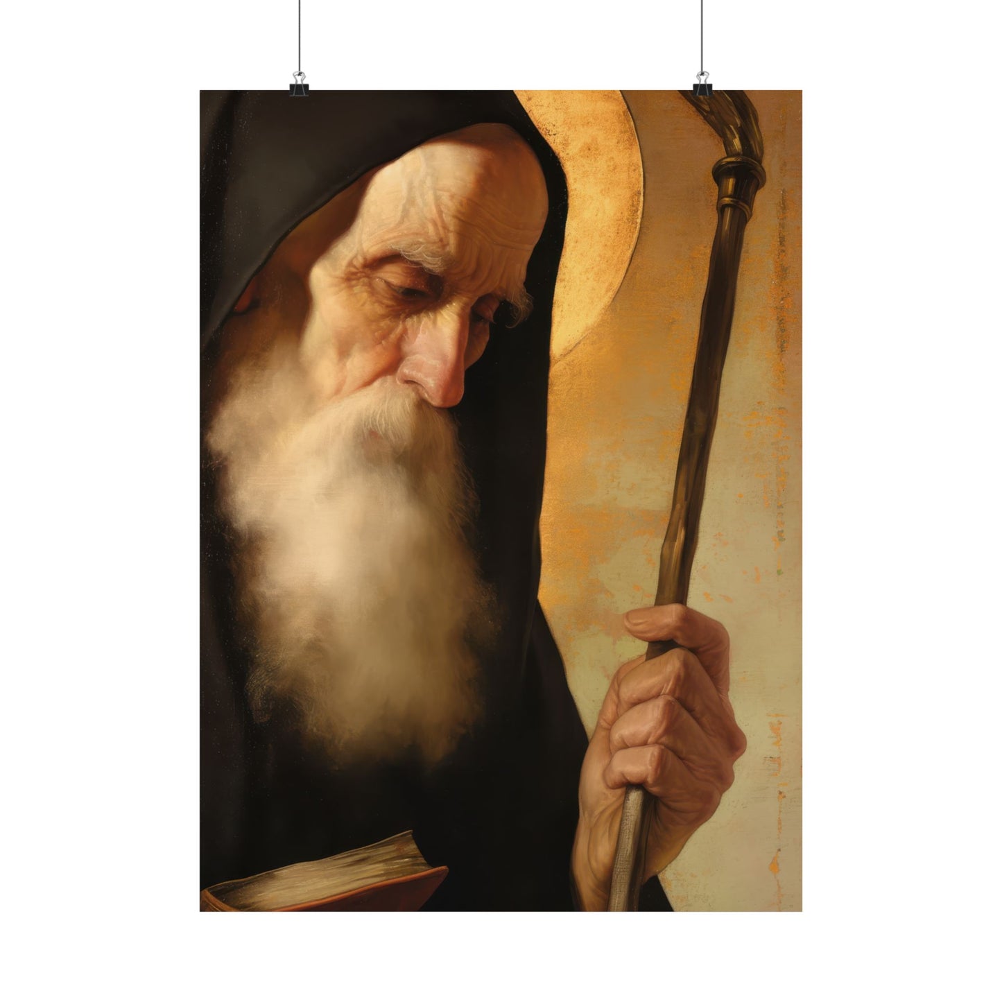 Saint Benedict  - Sanctified Souls Print - Multiple Sizes - Premium Posters - Catholic Art - Christian Home Decor Artwork