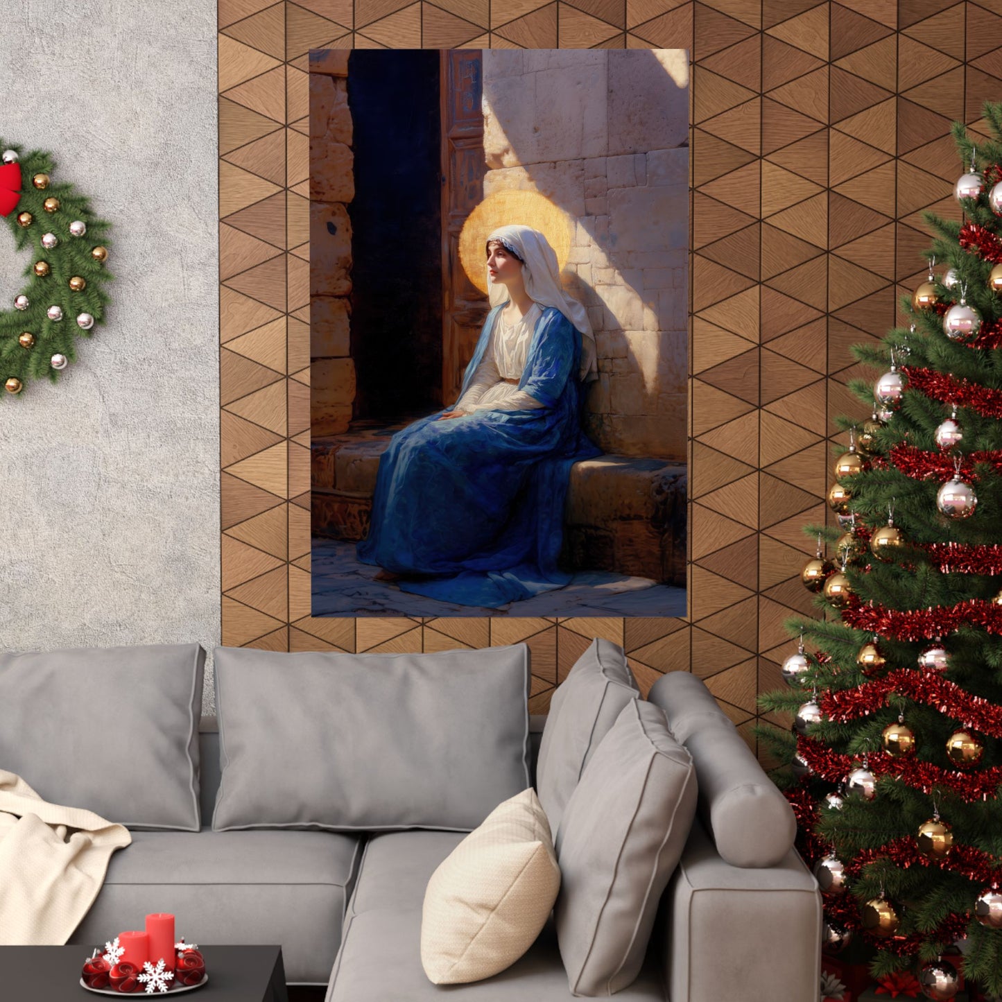 The Quiet Fiat That Split the Darkness, Mary's Yes - Sanctified Souls Print - Multiple Sizes - Premium Matte Vertical Posters
