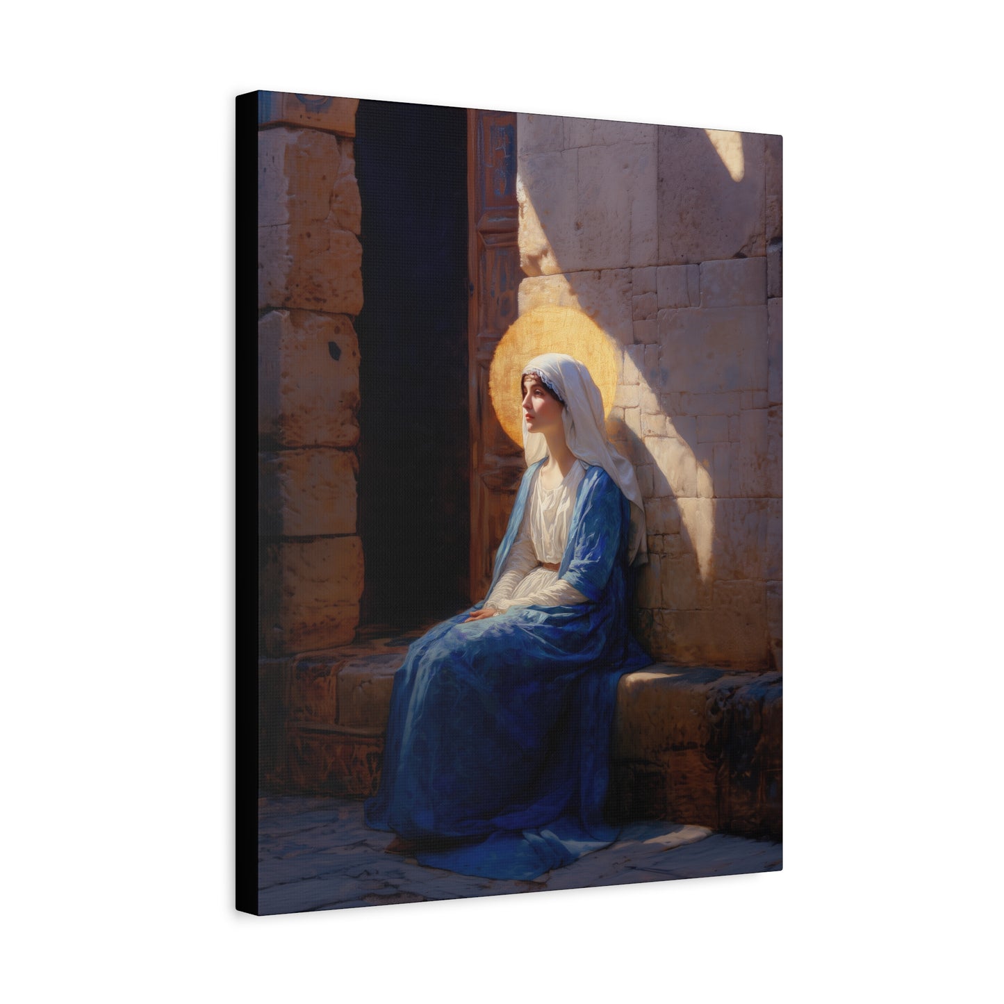 The Quiet Fiat That Split the Darkness, Mary's Yes - Gallery Wrapped Canvas - Print - Religious Art for your Home - Catholic Art