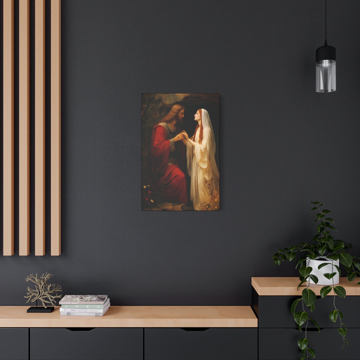 Revelation of Redemption Mary Magdalene and the Risen Christ - Gallery Wrapped Canvas - Sanctified Souls Print - Religious Art for your Home