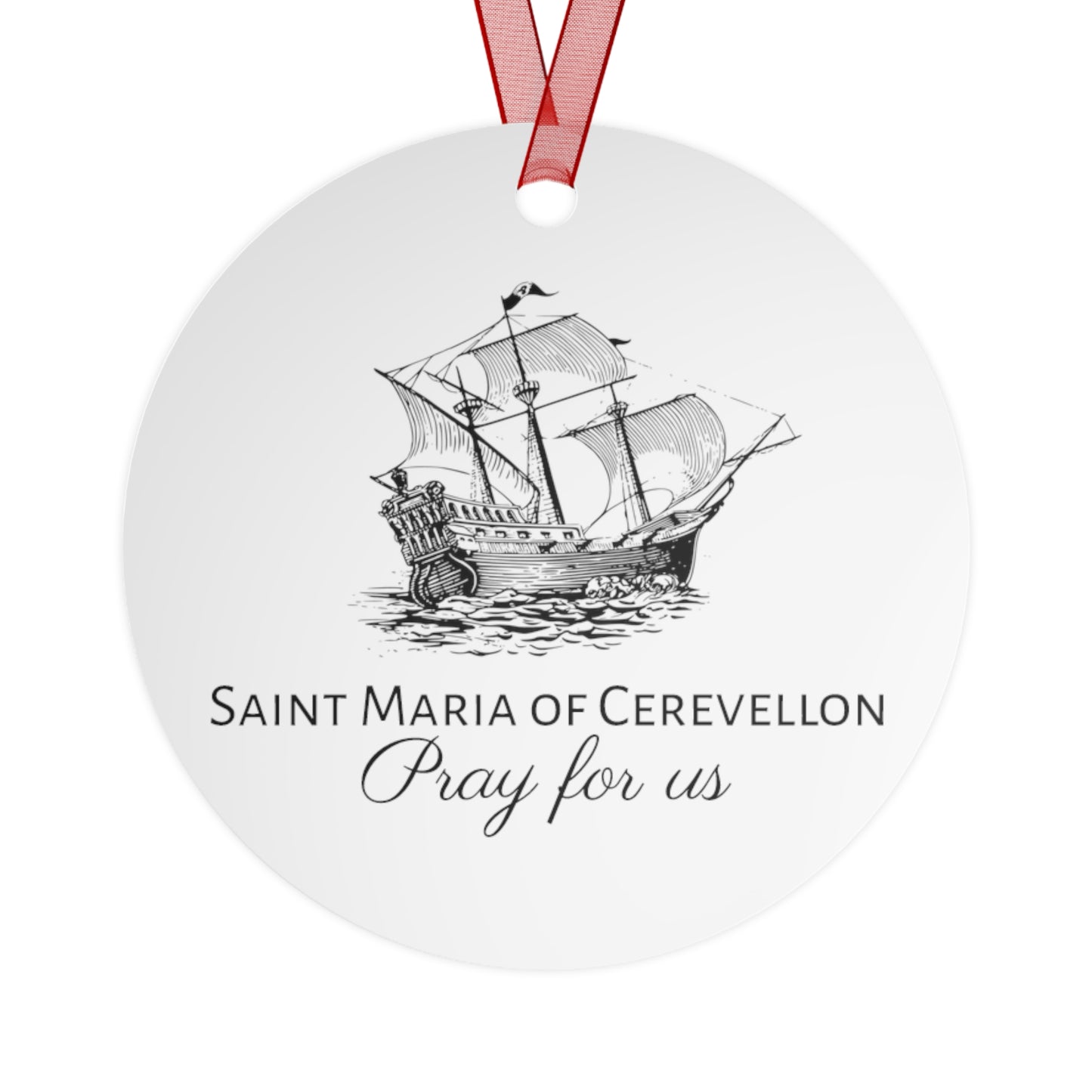 Mary of Cervellon / Saint Maria of Cerevellon - Religious Holiday Christmas Ornament and Keepsake - Double sided Keepsake Religious Ornament