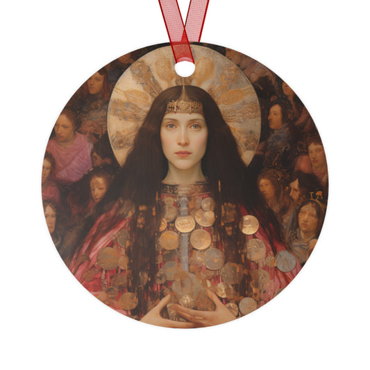Saint Praxedes Metal Ornament - Religious Holiday Christmas Ornament and Keepsake - Double sided - Faith Based - Sanctified Souls