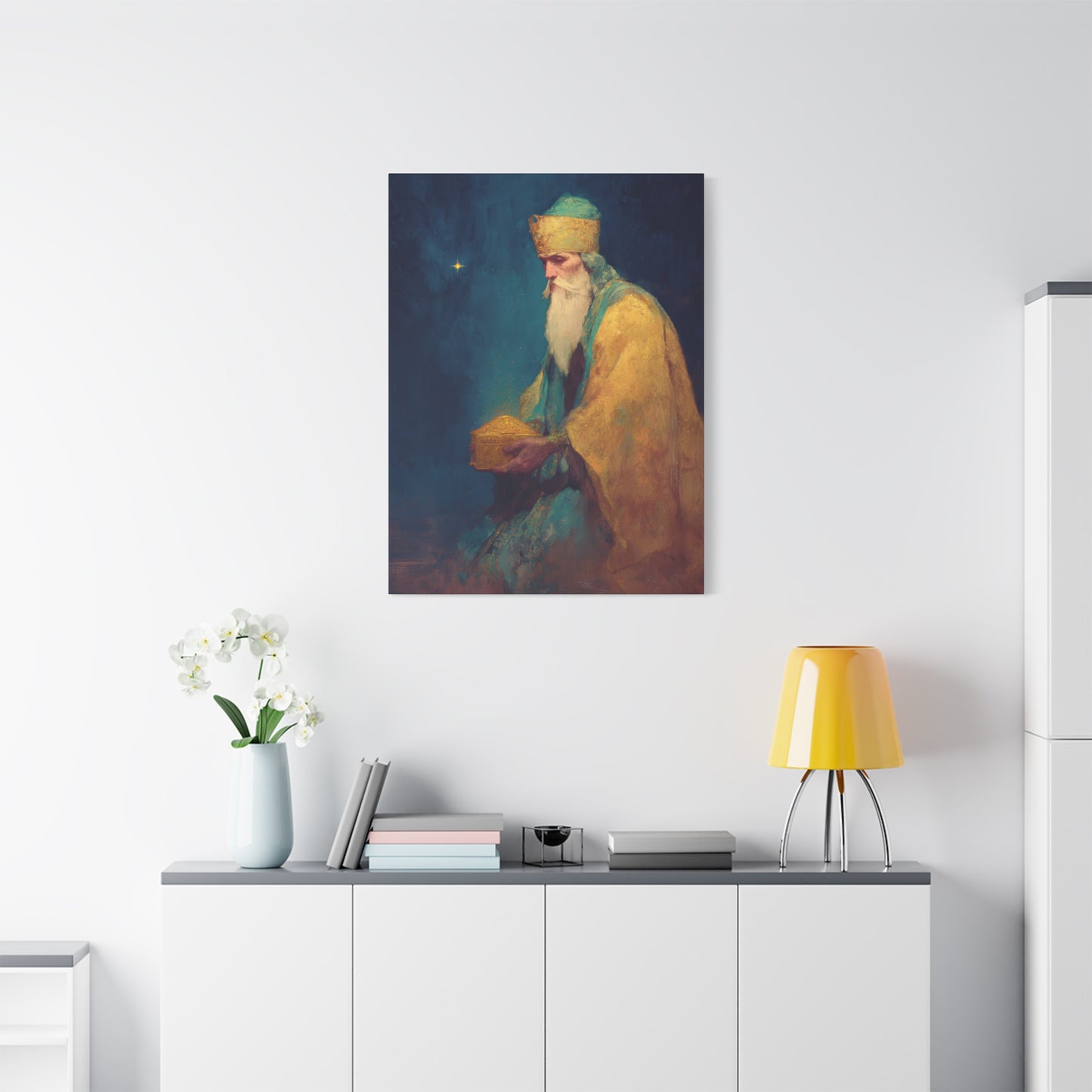 Caspar and the Offering of Worship - 3 Wise Men - Gallery Wrapped Canvas - Print - Religious Art for your Home - Catholic