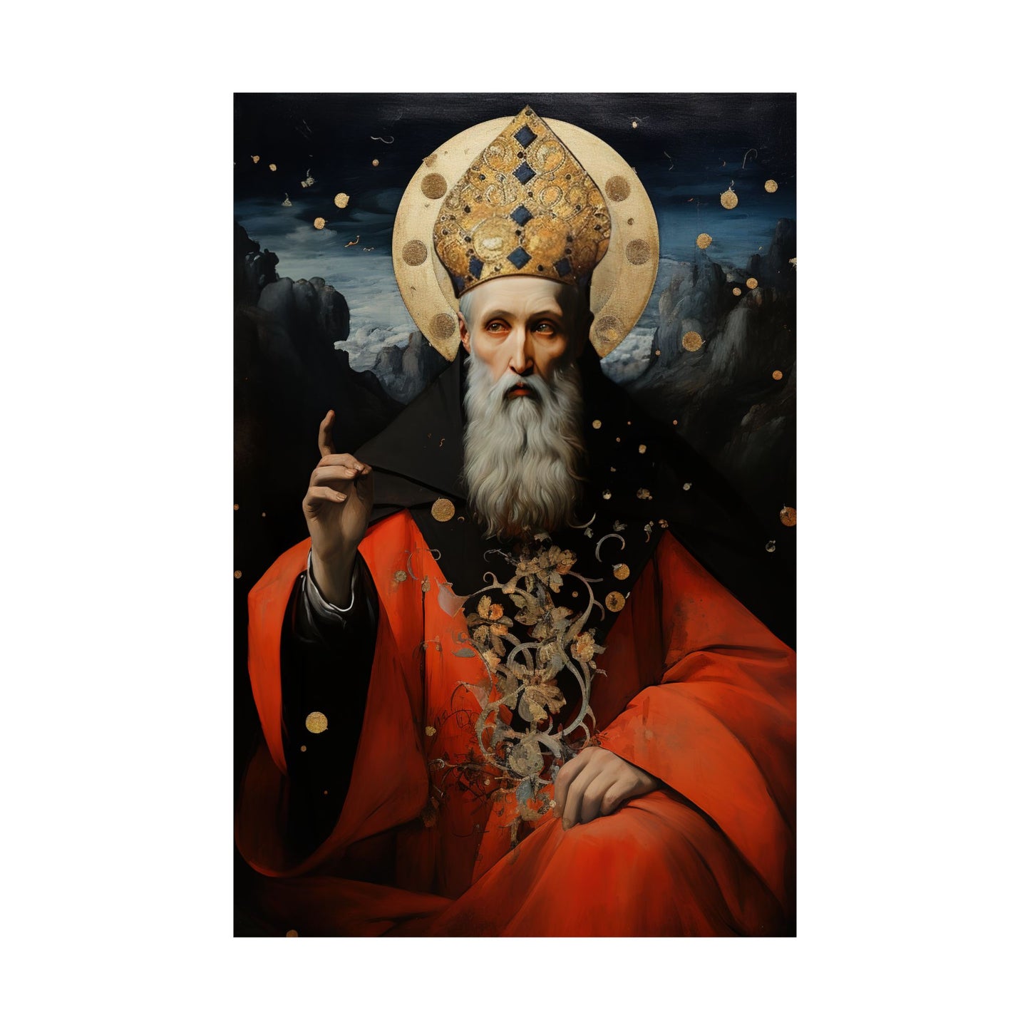 Saint Augustine of Hippo - Sanctified Souls Print - Multiple Sizes - Premium Matte Vertical Posters