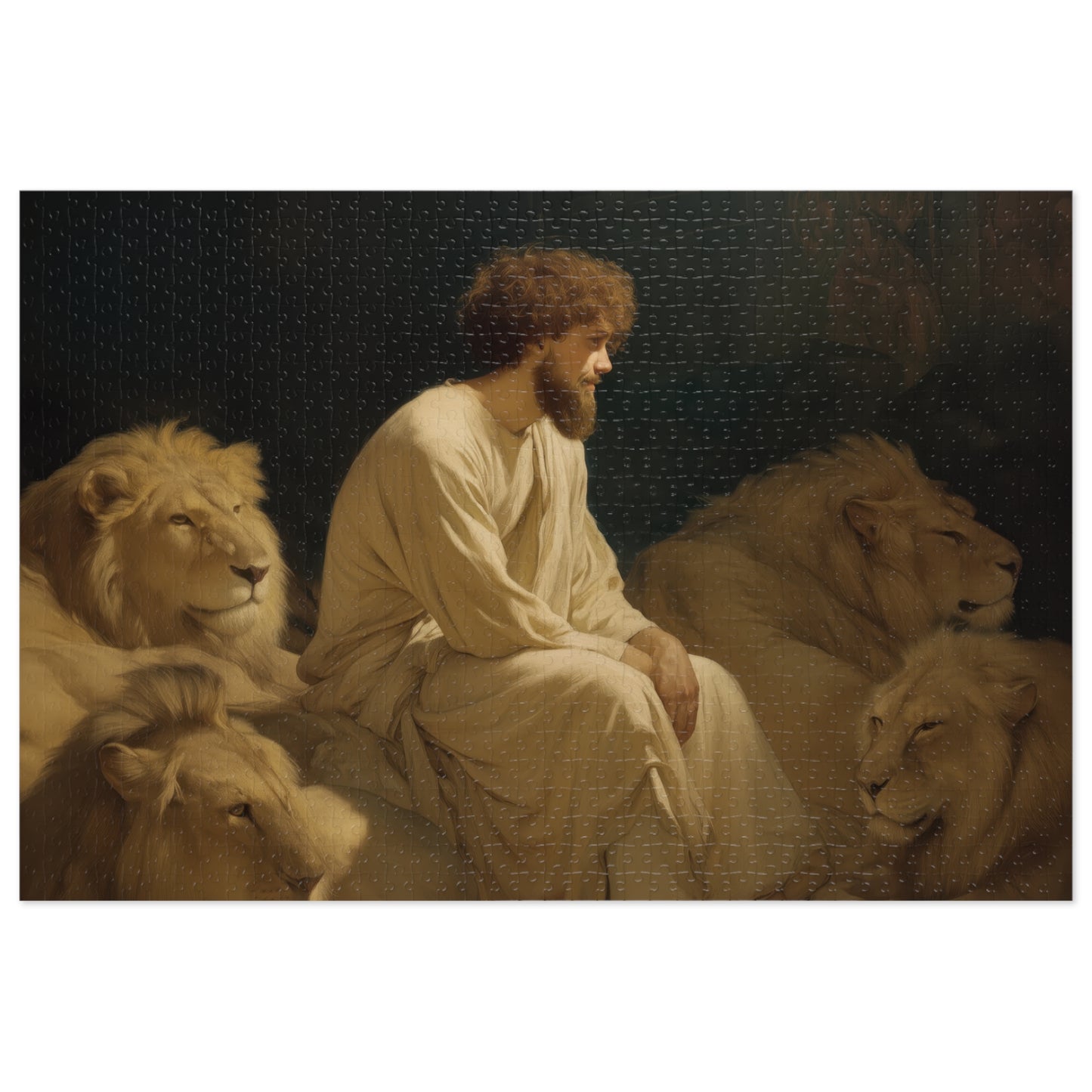Faith Amid the Beasts - Daniel in the Lions Den- Bible Story - Puzzle and Keepsake Tin - Religious Jigsaw Puzzle (30, 110, 252, 500,1000)