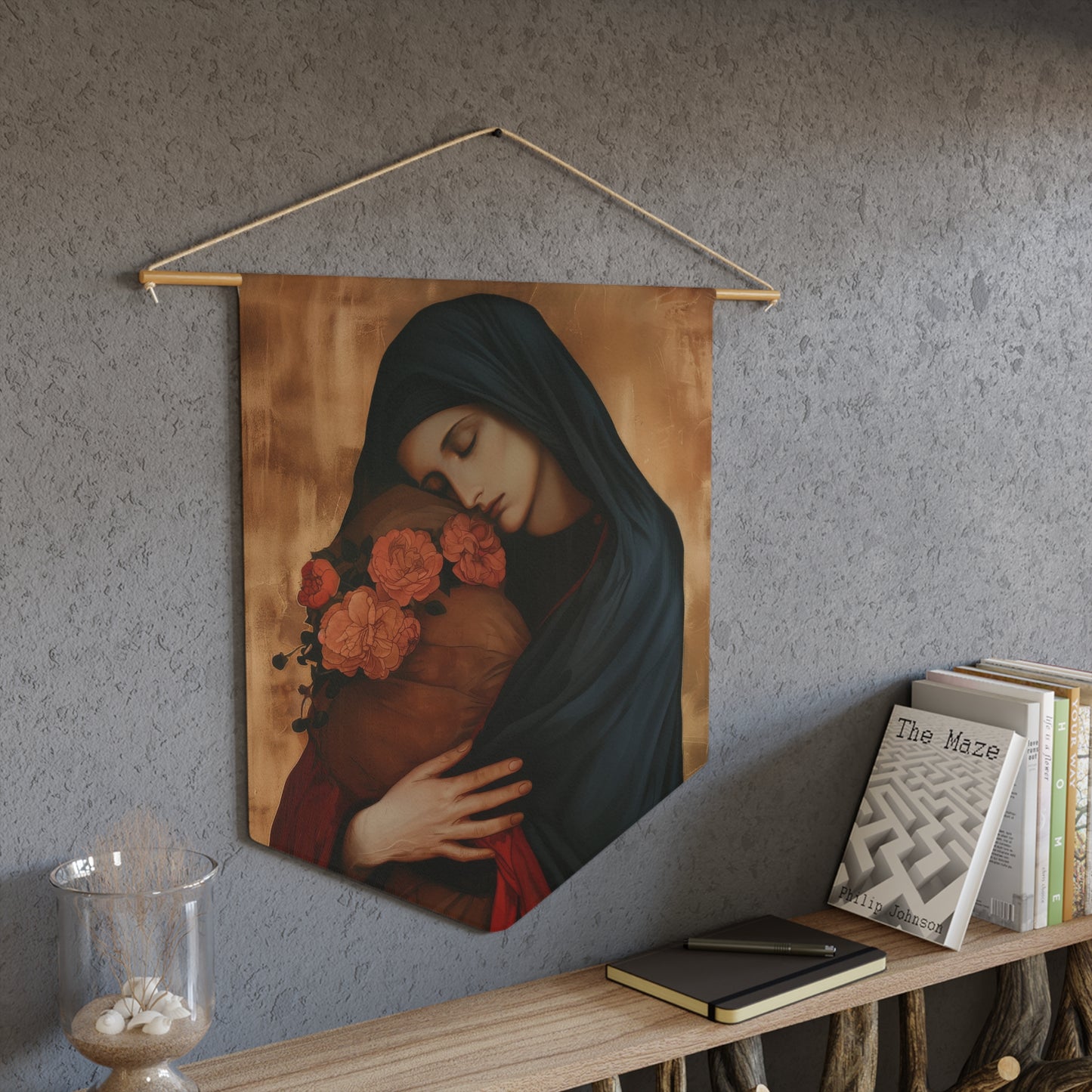 Blessed Are the Innocent in His Kingdom - The Feast of the Holy Innocents Pennant / Banner / Wall Hanging - Prayer art - Large 18" x 21"