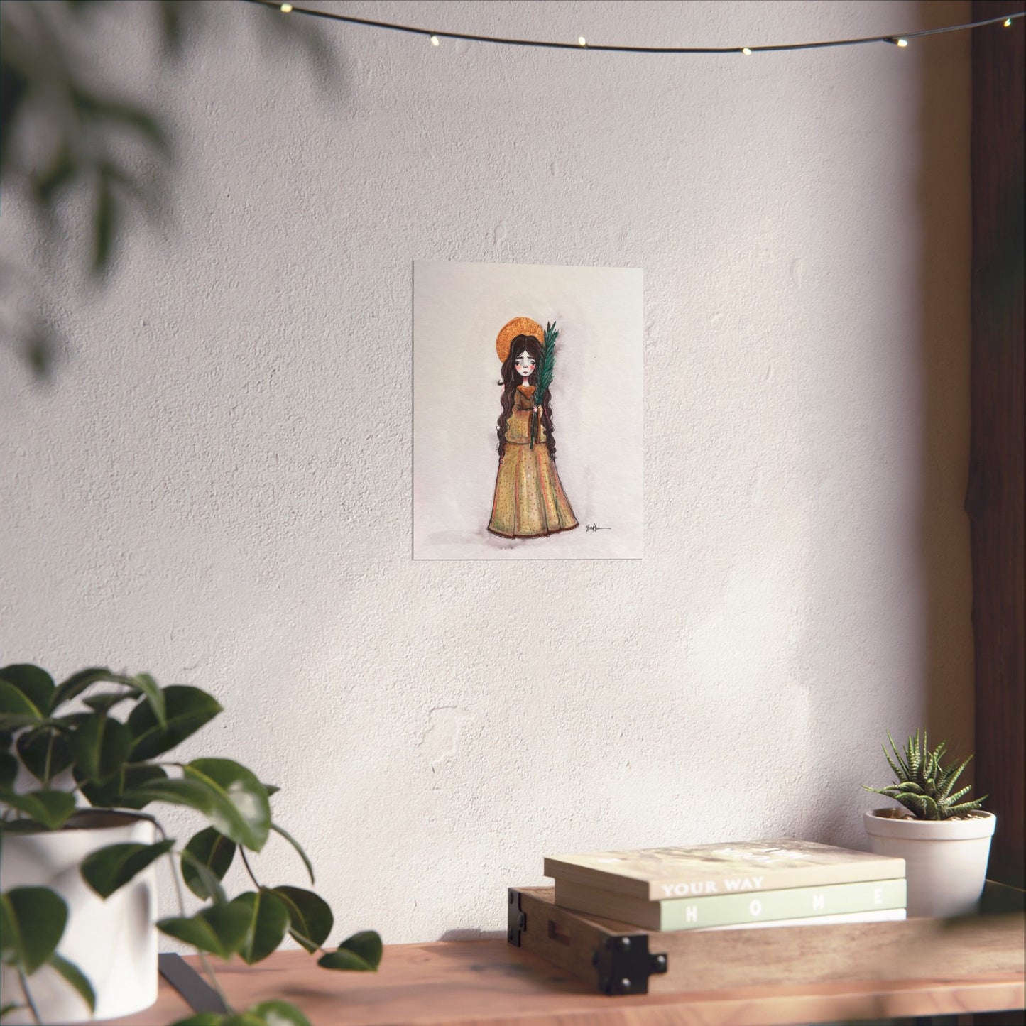 Saint Hope Poster - Hand-Drawn Art | Catholic Art Print | Faith Hope and Charity Middle Sister | Devotional Wall Art | Sanctified Solocosmo