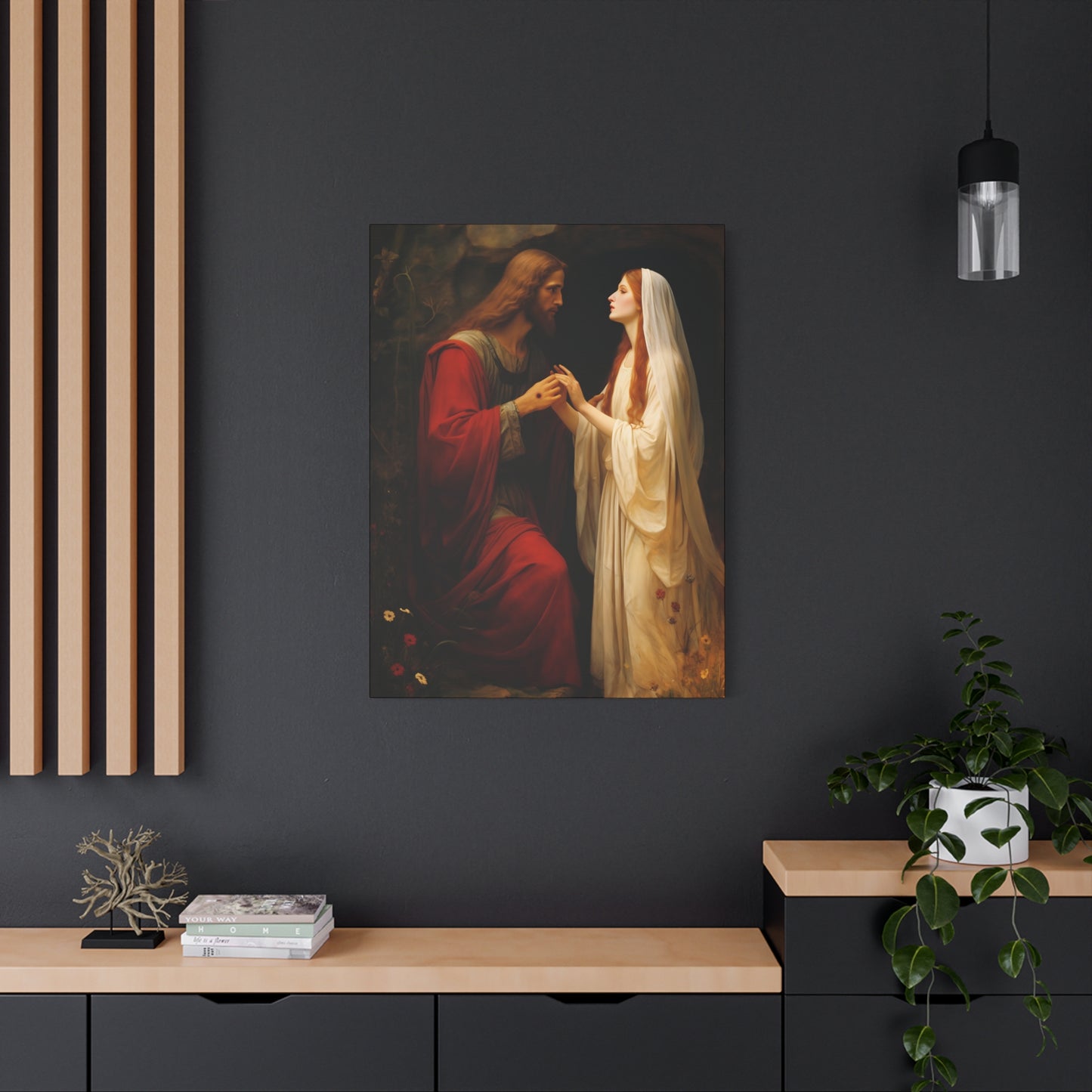 Revelation of Redemption Mary Magdalene and the Risen Christ - Gallery Wrapped Canvas - Sanctified Souls Print - Religious Art for your Home