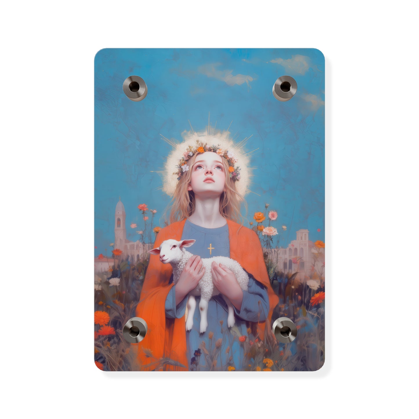 Saint Agnes of Rome Wall Art Panel - Ready to Hang Acrylic Print - Catholic Saint Art - Patron Saint Print - No Frame needed