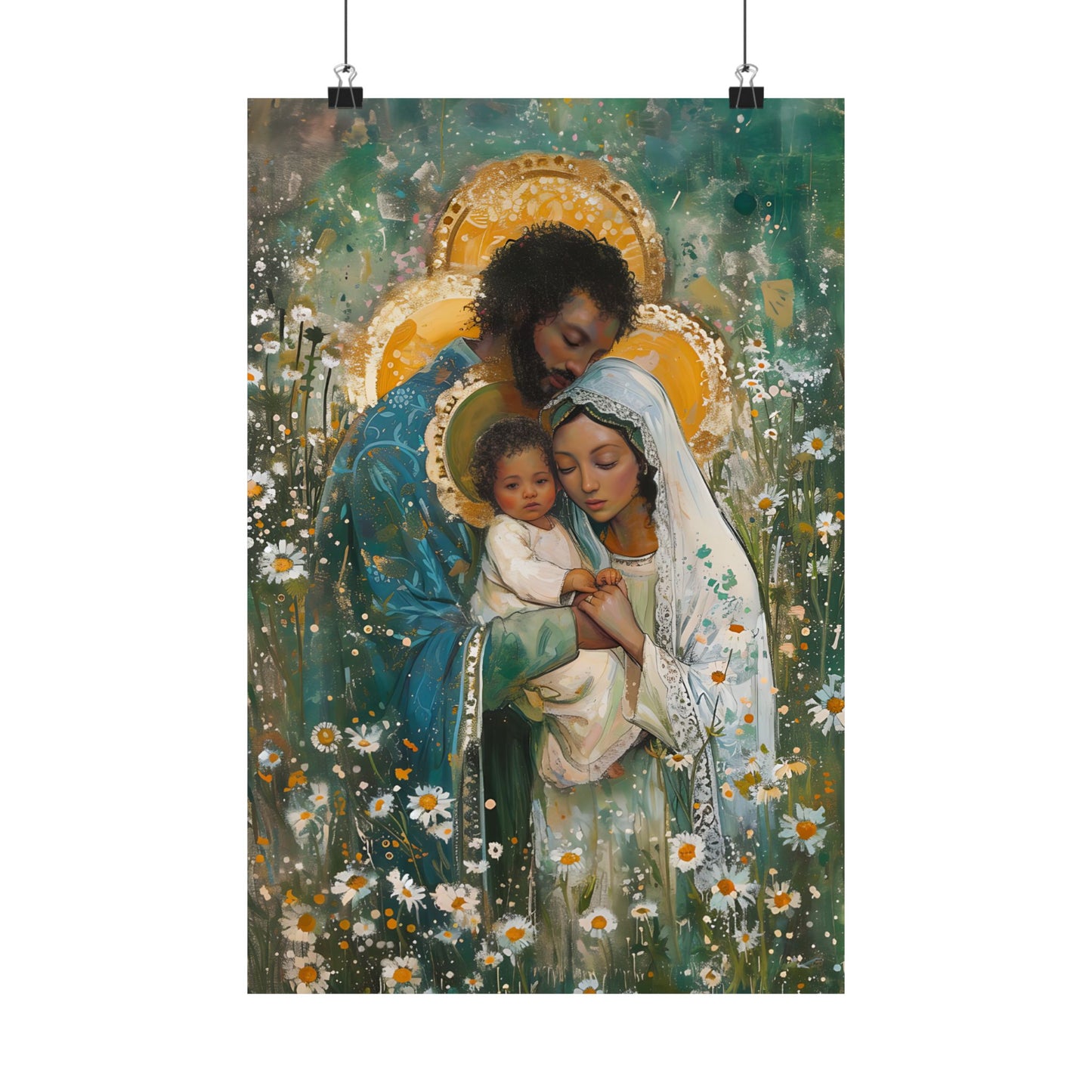 Sacred Sanctuary - Mary, Joseph, and the Infant Jesus - Sanctified Souls Print - Multiple Sizes - Premium Matte Vertical Posters