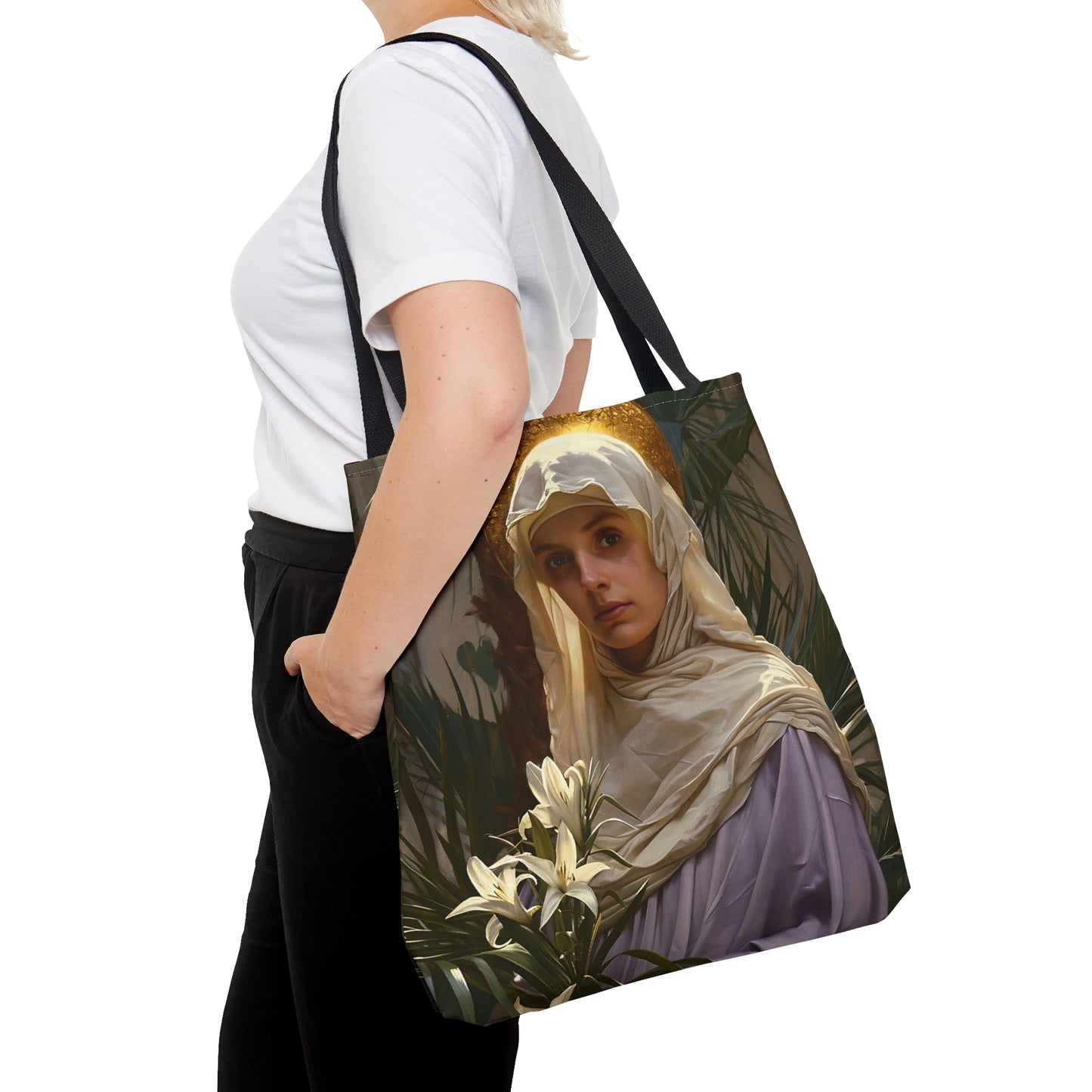 Saint Adele Tote Bag - Large Medium Small Faith Art Bag - Re usable Tote Purse - Double Sided - Catholic Art Bag