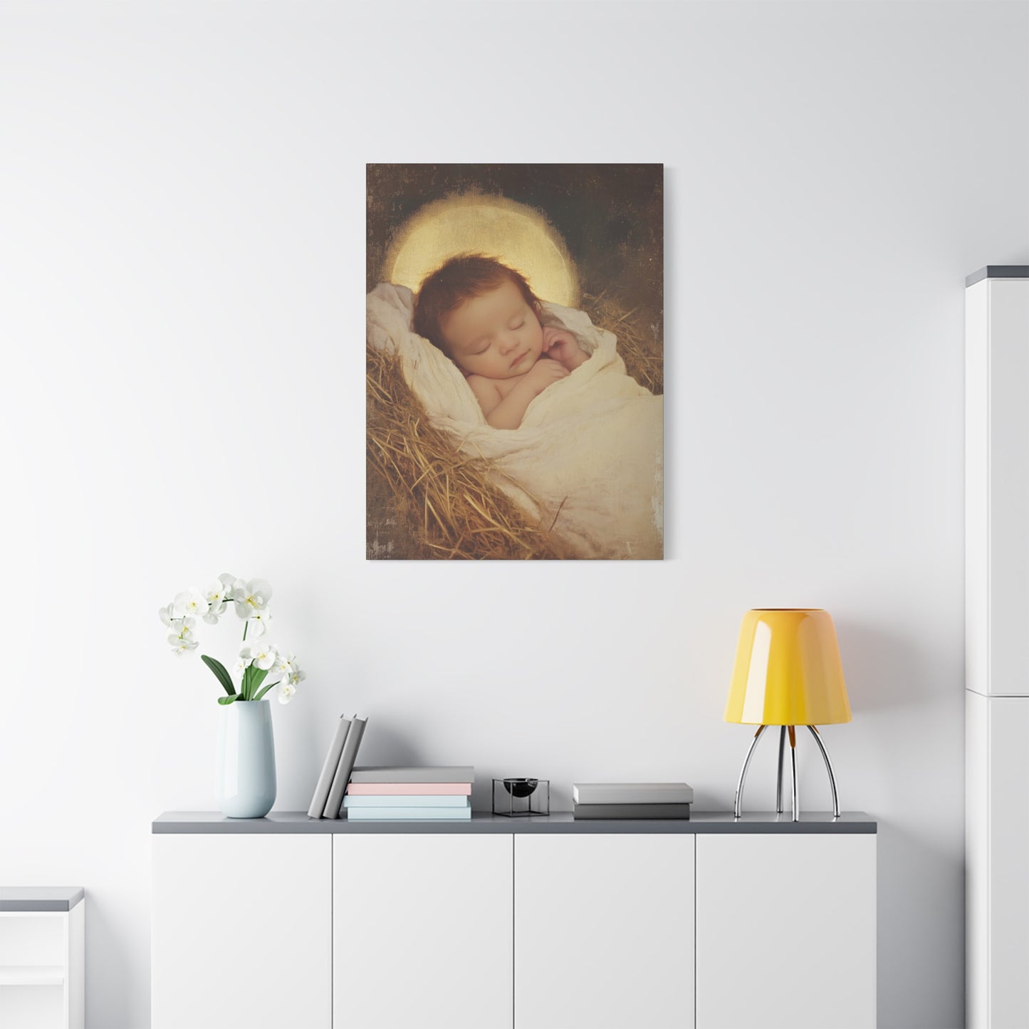 Jesus, the Newborn Light of the World - Gallery Wrapped Canvas - Print - Religious Art for your Home - Catholic Art Print