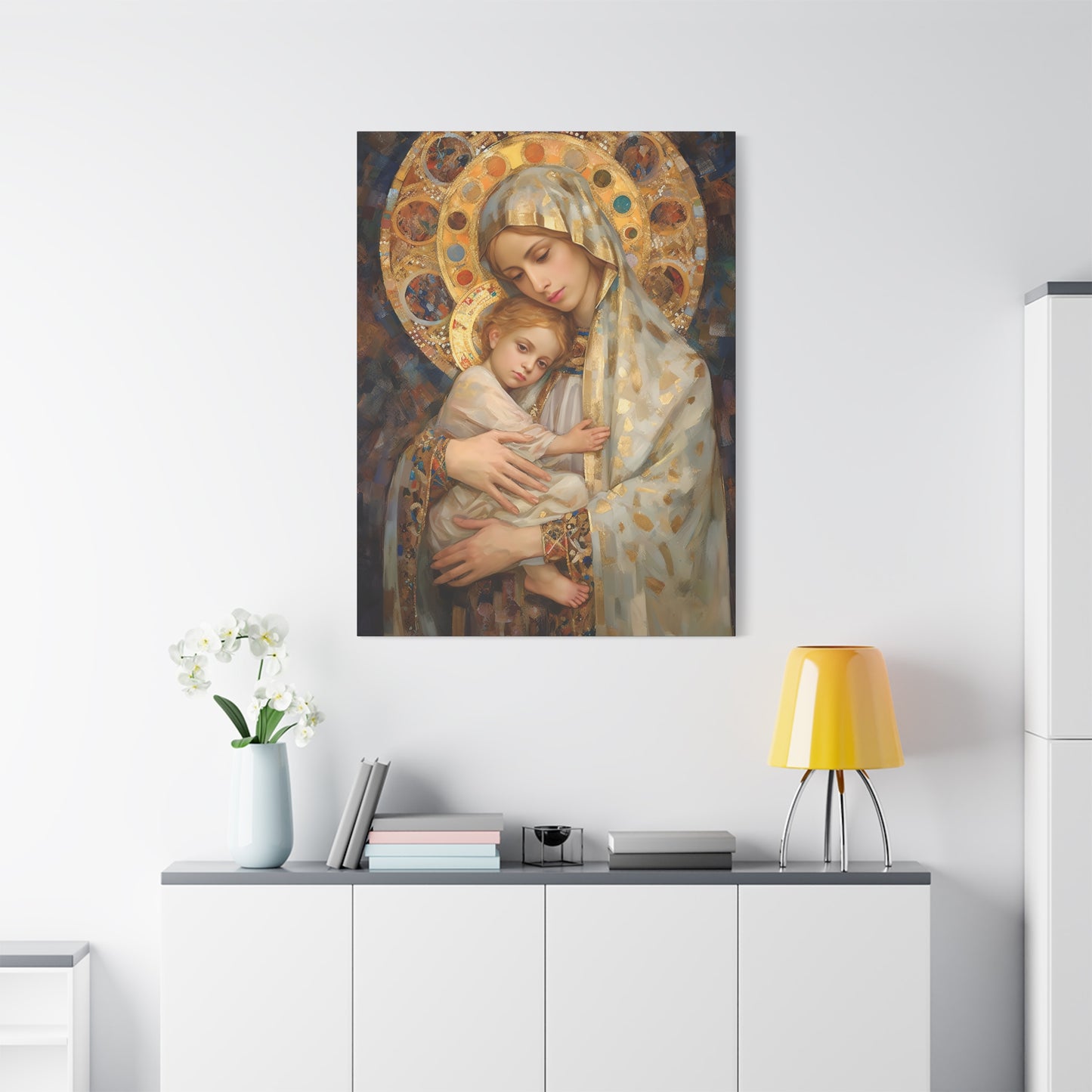 Madonna and Child - Gallery Wrapped Canvas - Sanctified Souls Print - Religious Art for your Home - The Virgin Mary and The Christ Child