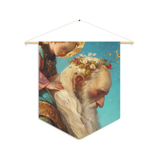 Saint Alexis Falconieri - Apostle Pennant / Banner / Wall Hanging - Prayer room art - 18" x 21" - Catholic prayer Religious - Large Print
