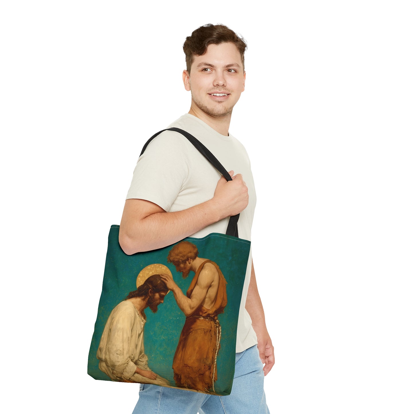 Saint John the Baptist, The Prophet and the Promise - Tote Bag - Large Medium Small Faith Art Bag - Catholic Faith Purse - Double Sided