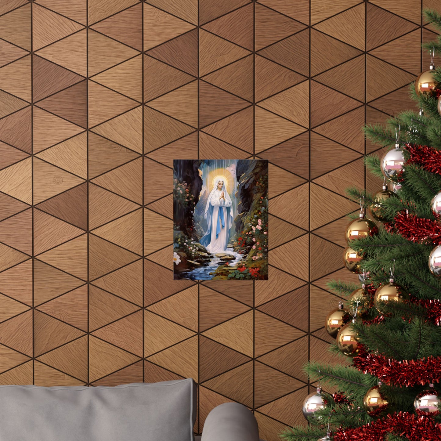 Our Lady of Lourdes - Sanctified Souls Print - Multiple Sizes - Premium Matte Vertical Posters