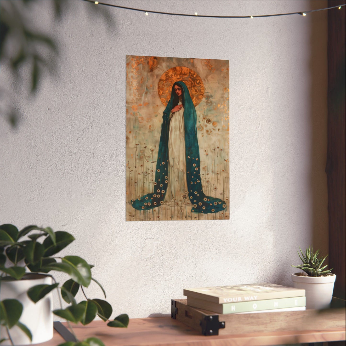 Serene Devotion - Mary's Compassionate Heart Poster Print - Sanctified Souls Print - Multiple Sizes - Premium Posters - Catholic Art
