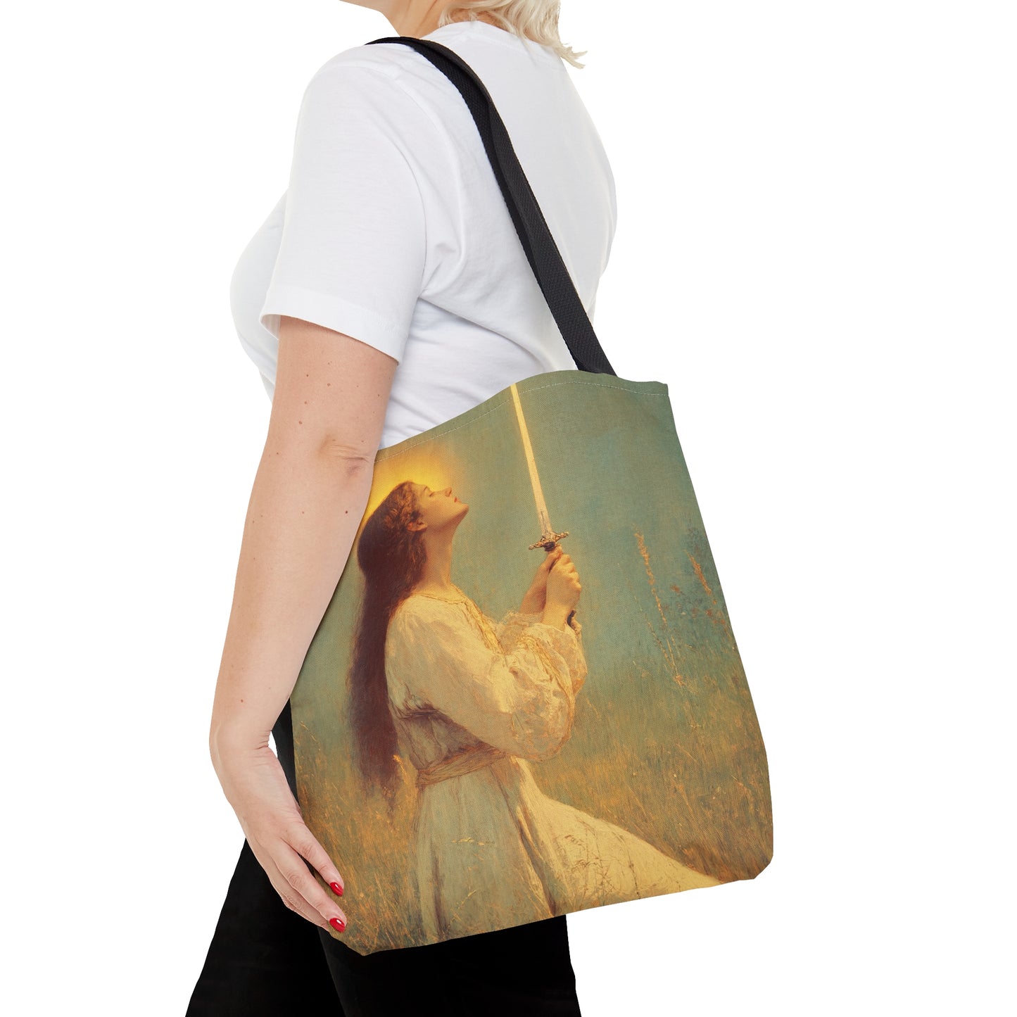 Saint Joan of Arc - Tote Bag - Large Medium Small Faith Art Bag - Bible Study Faith Purse - Double Sided