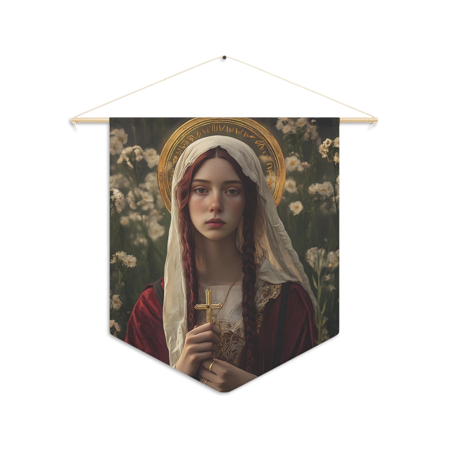 Saint Hilaria - Wall Banner / Wall Hanging - Christian Art - Prayer room - 18" x 21"