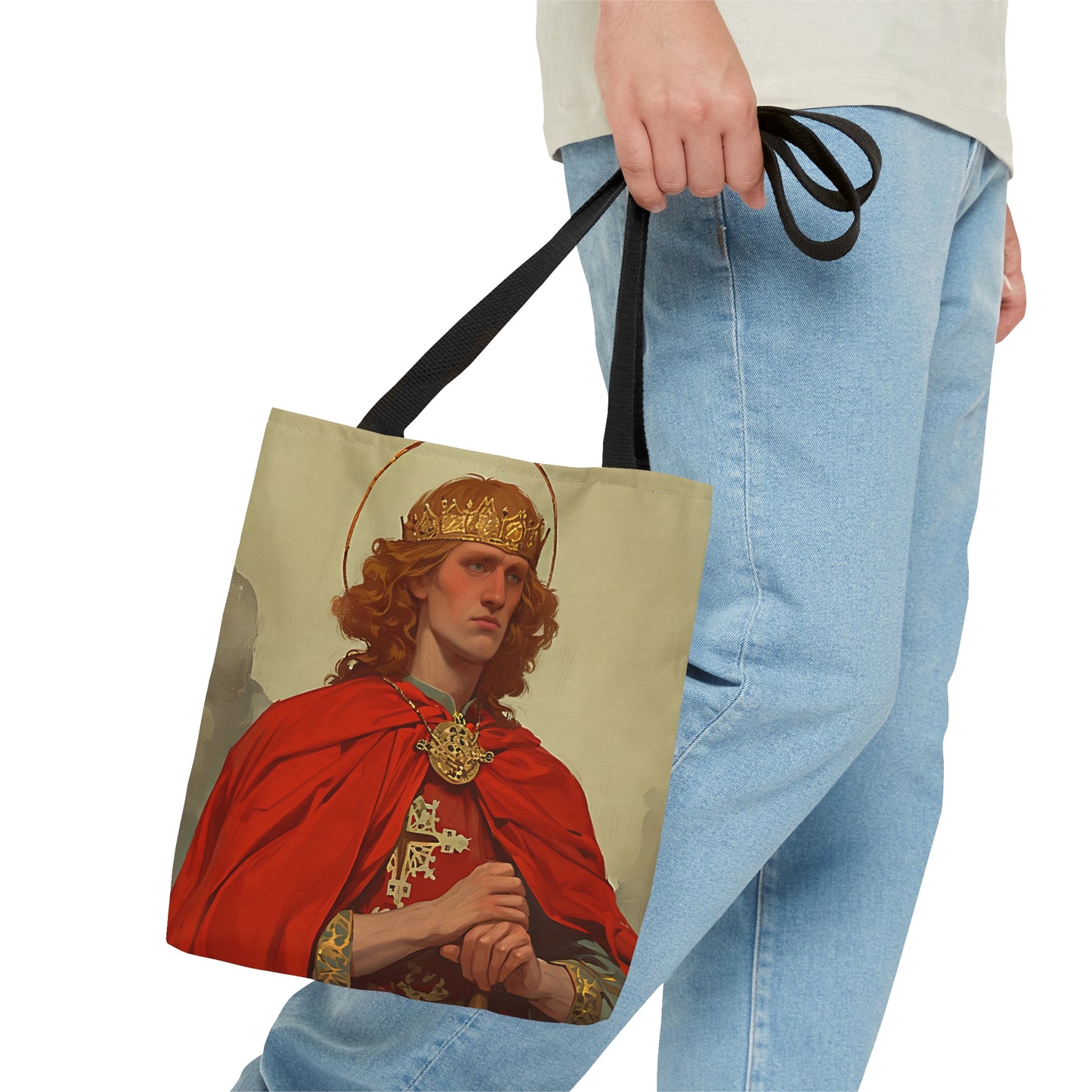 Saint Edward the Martyr Tote Bag - Purse - Three sizes - Large Medium Small Faith Art Bag - Catholic faith carry-all purse - Double Sided