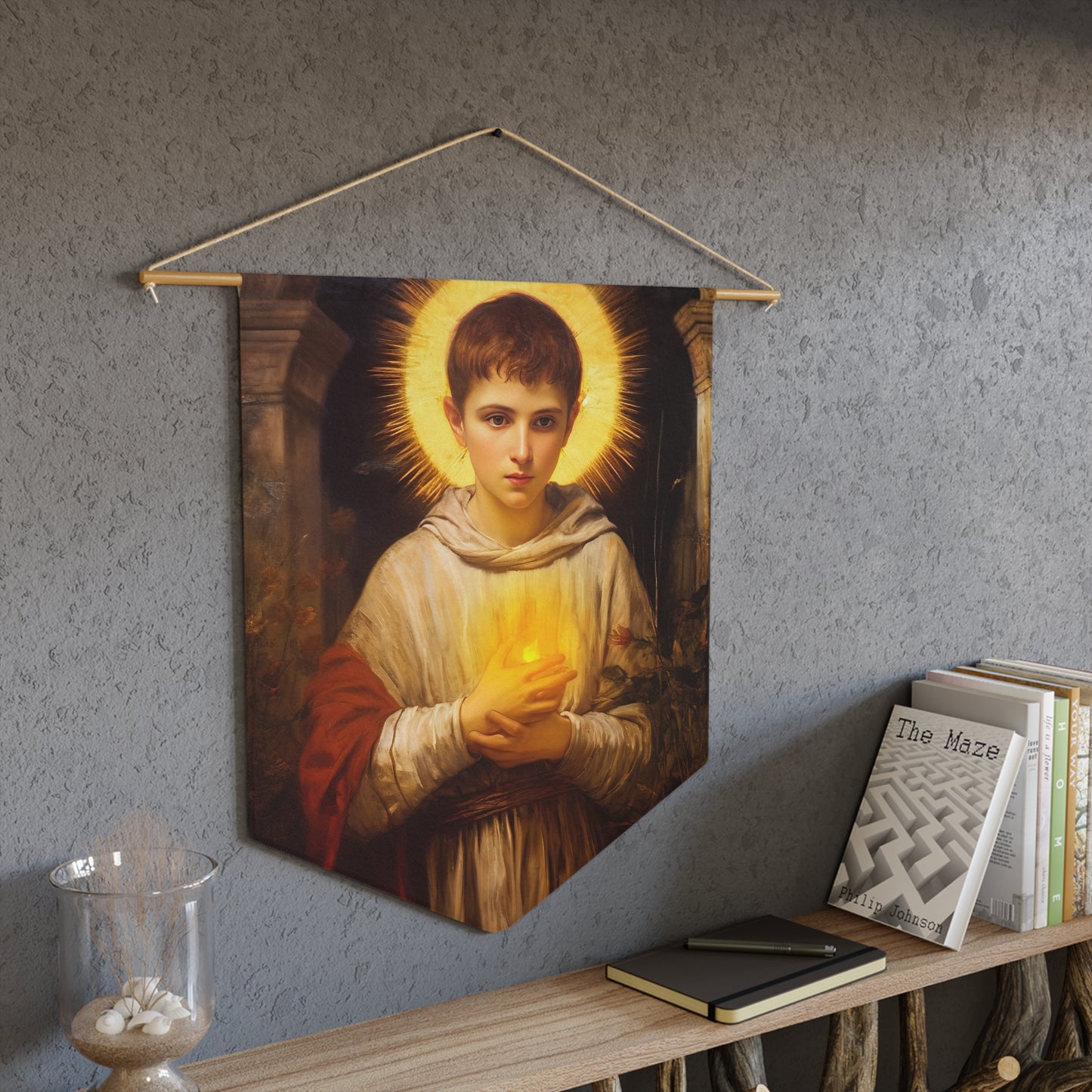 Saint Tarsicius/Tarcisius Banner / Wall Hanging / Pennant - Prayer room - Catholic Art - Saint Art - Large Saint Print - 18" x 21"