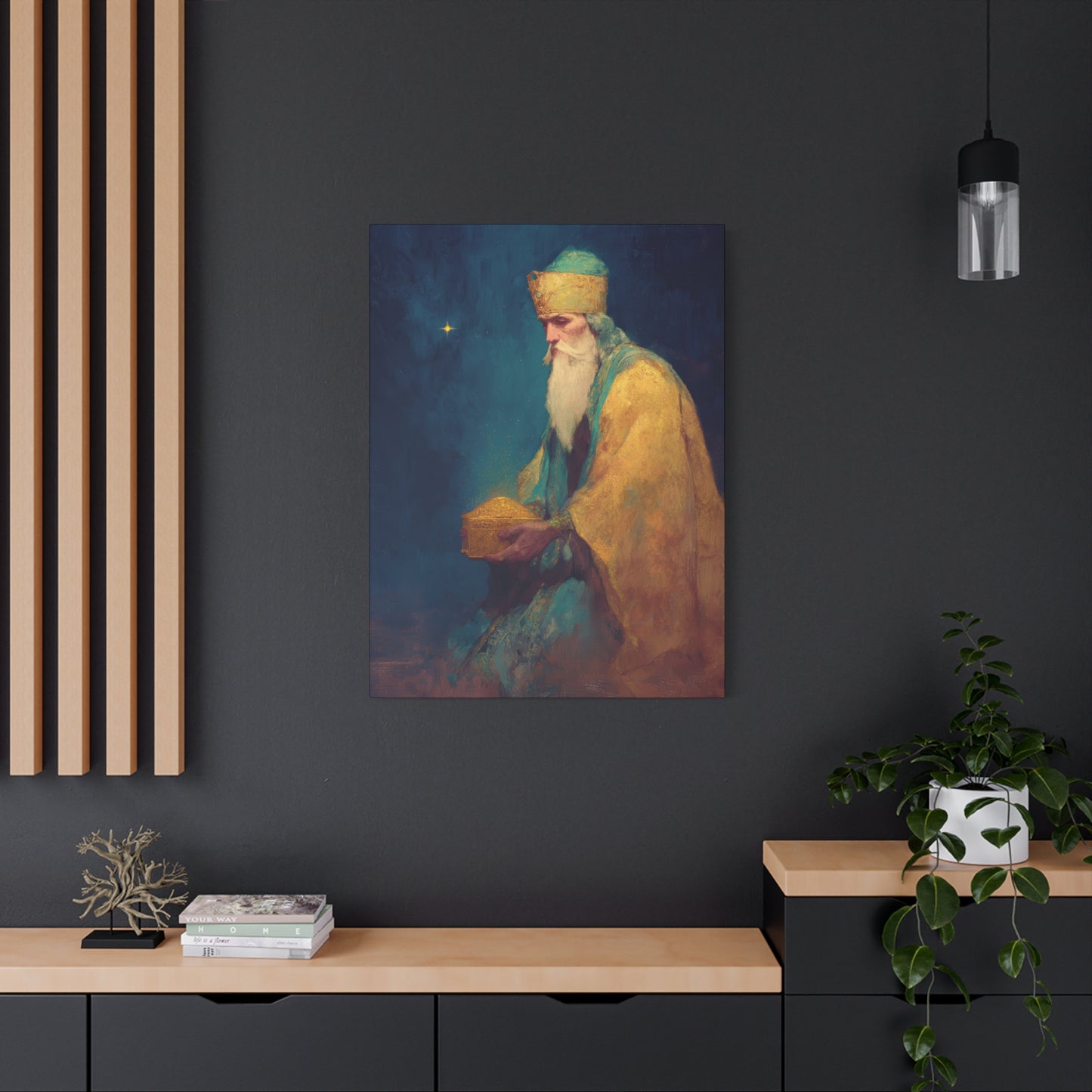 Caspar and the Offering of Worship - 3 Wise Men - Gallery Wrapped Canvas - Print - Religious Art for your Home - Catholic